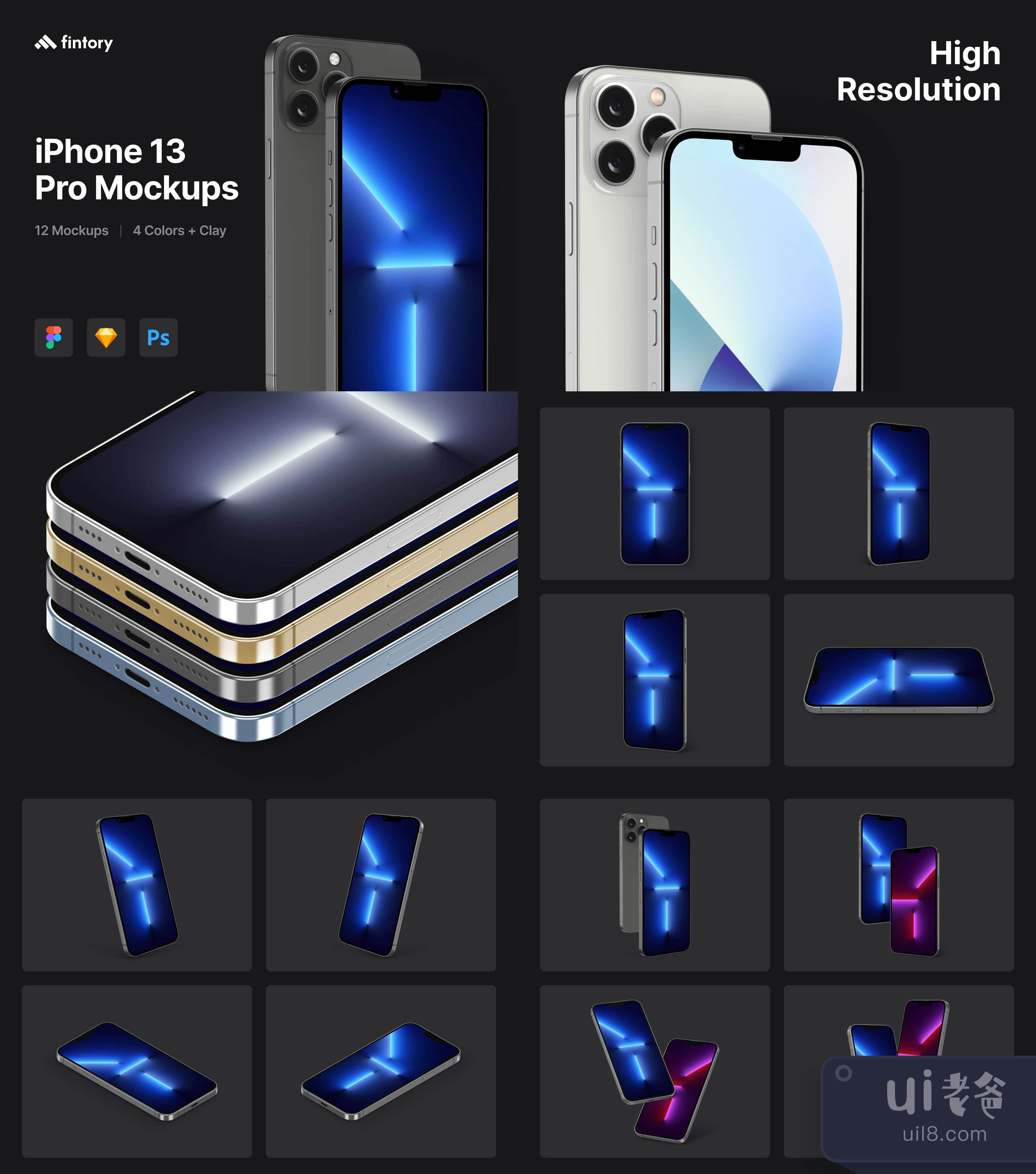 iPhone13专业版模型 (iPhone 13 Pro Mockups)插图2