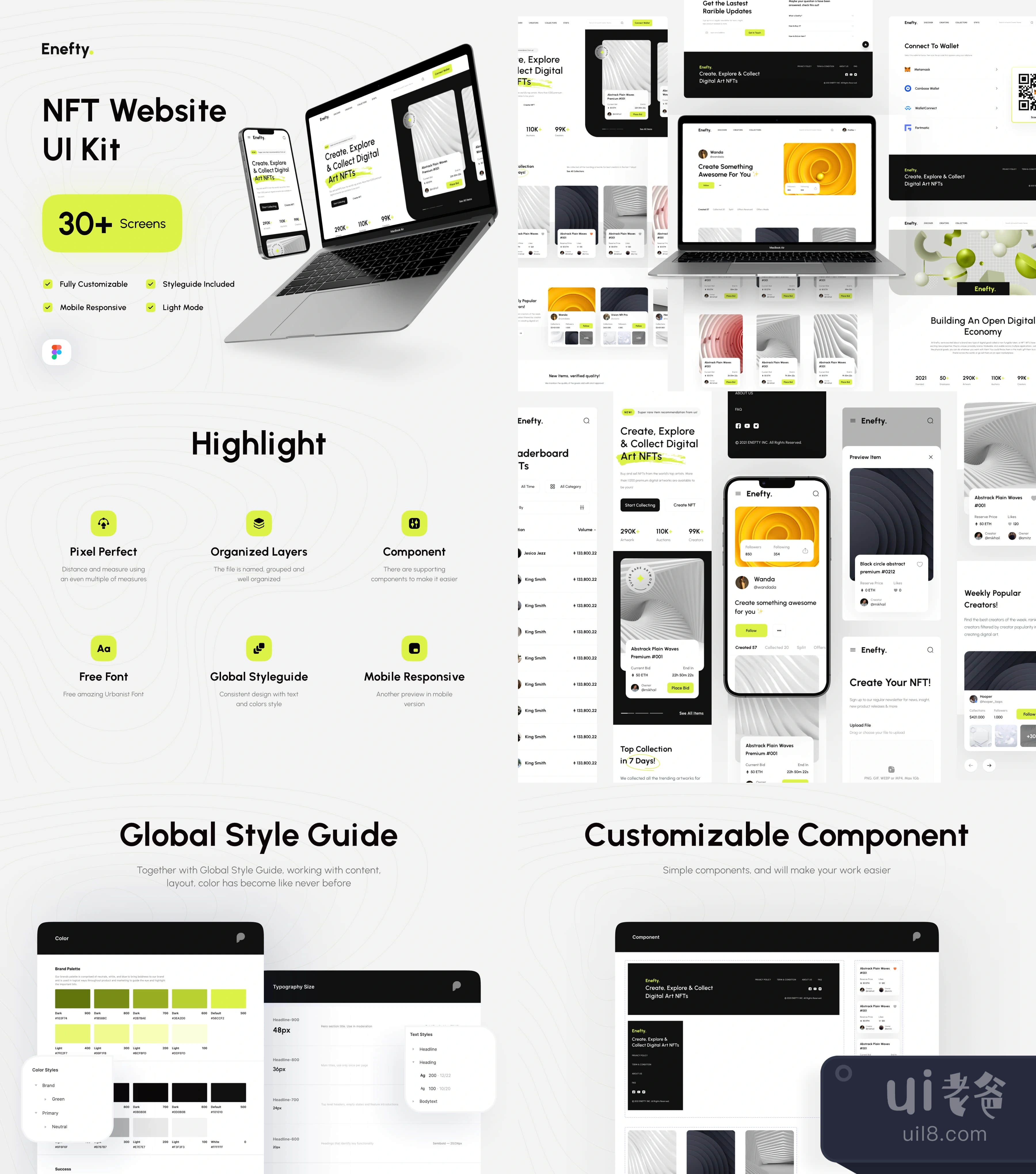 Enefty - NFT网站UI套件 (Enefty - NFT Website UI Kit)插图