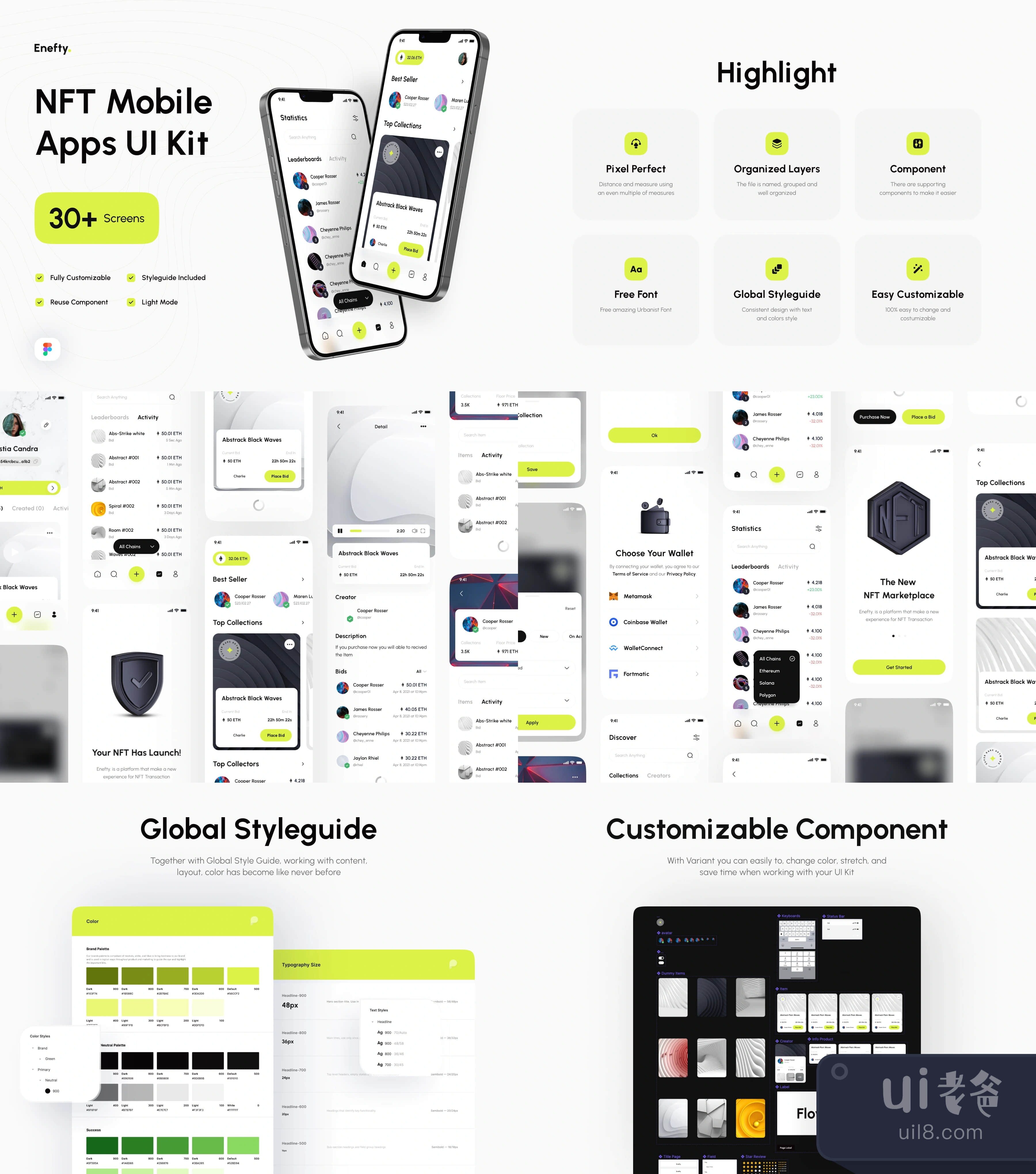 Enefty - NFT移动应用程序UI工具包 (Enefty - NFT Mobile Apps UI Kit)插图1
