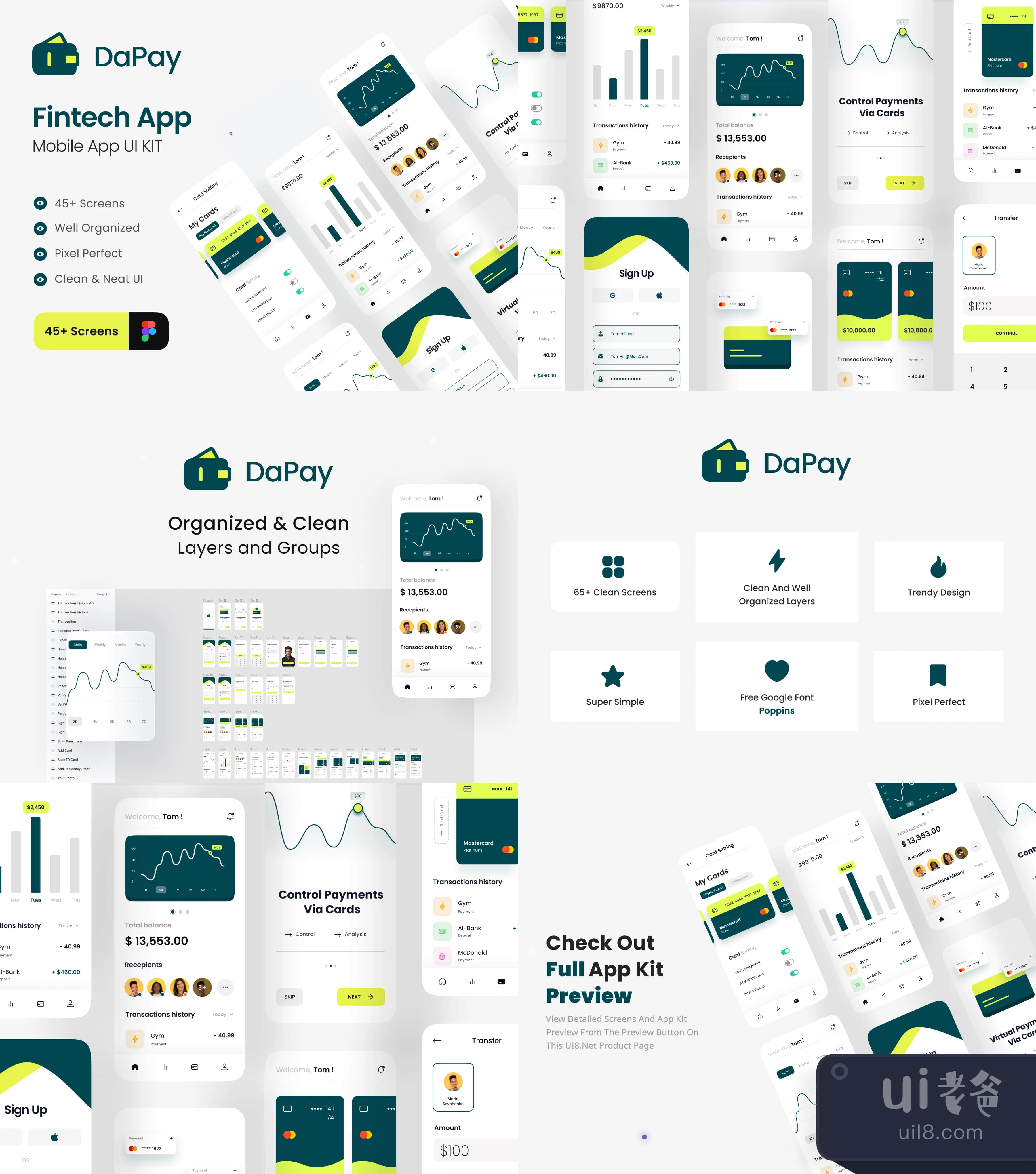 DaPay - 金融技术移动应用UI工具包 (DaPay - Fintech Mobile App UI KIT)插图1