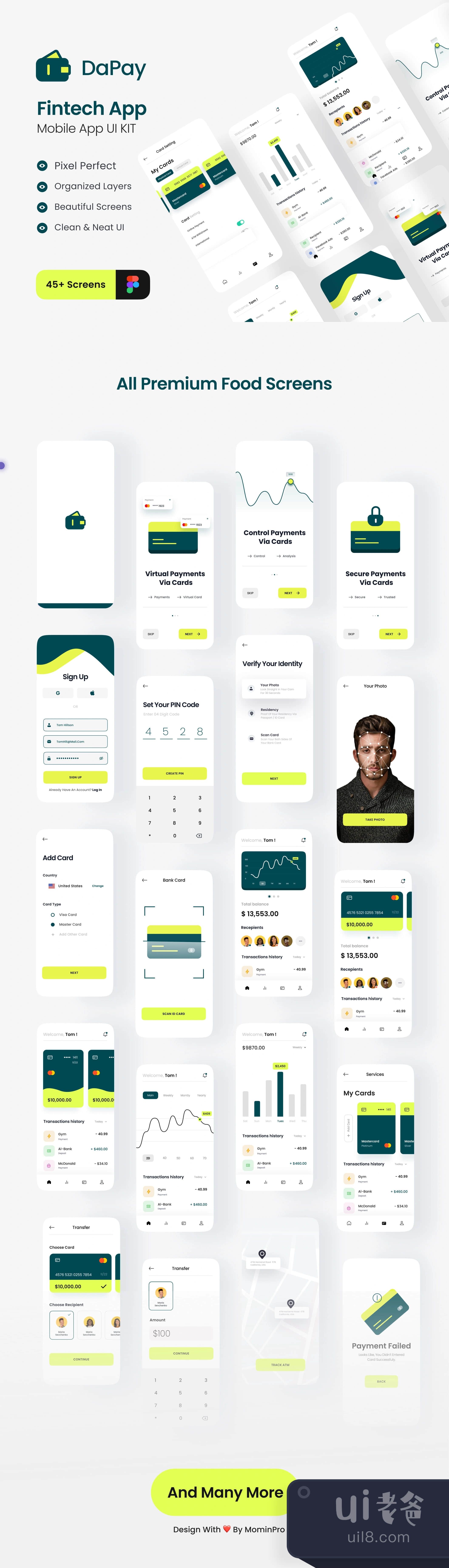 DaPay - 金融技术移动应用UI工具包 (DaPay - Fintech Mobile App UI KIT)插图
