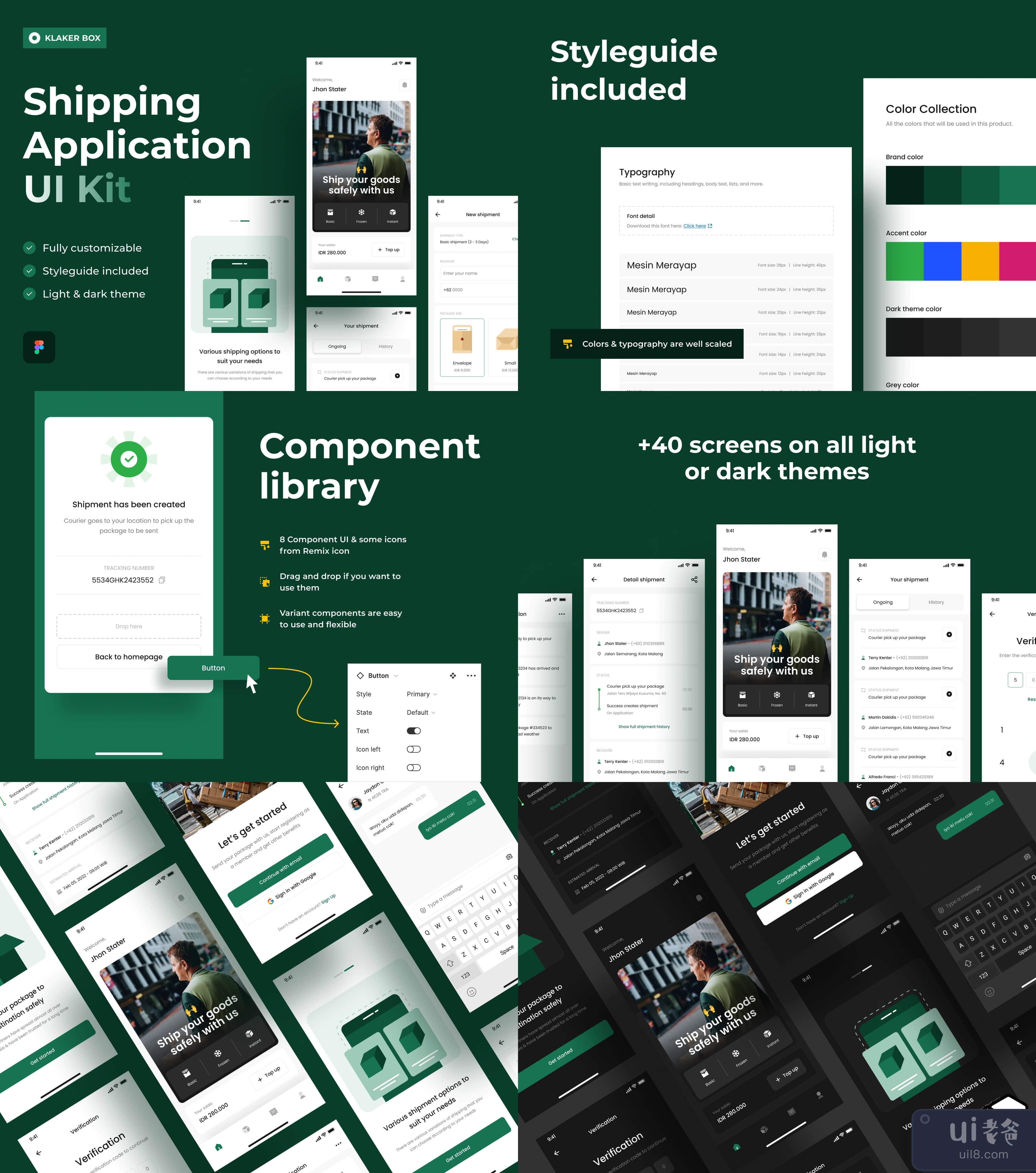 Klaker Box – 航运应用iOS UI Kit (Klaker Box – Shipping App iOS UI Kit)插图1