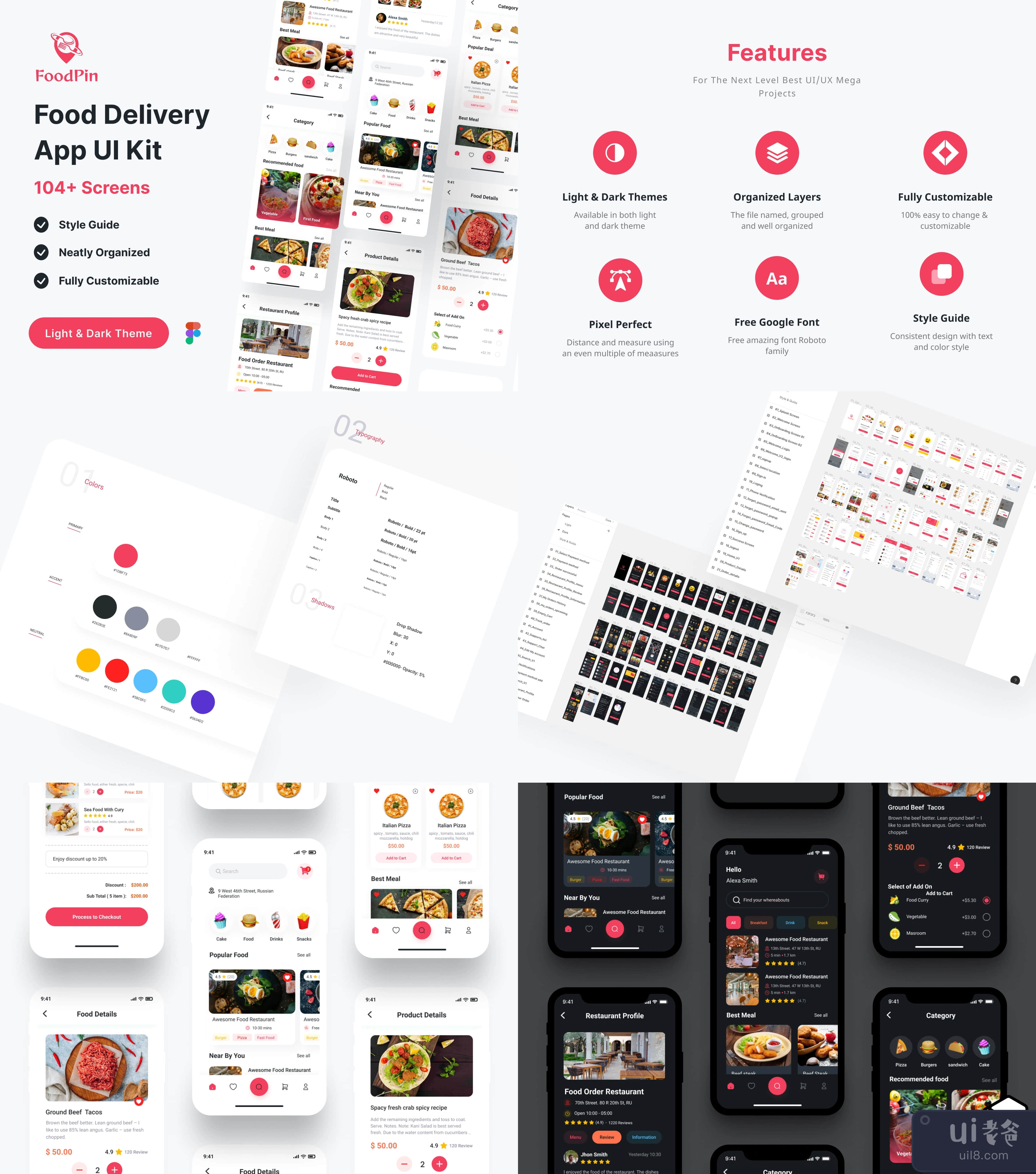 FoodPin - 食品配送应用UI Kit (FoodPin - Food Delivery App UI Kit)插图