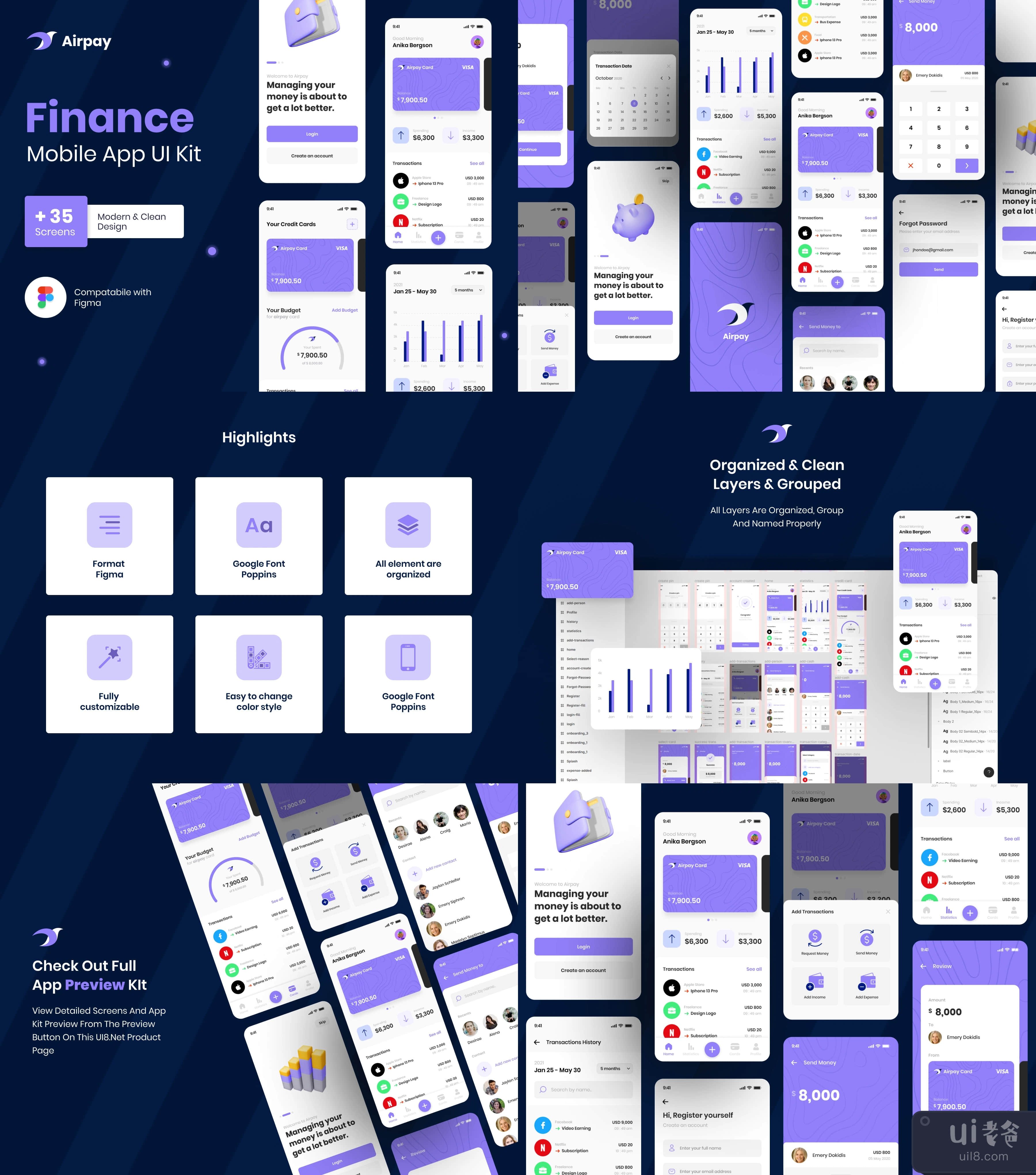 Airpay - 金融应用UI包 (Airpay - Finance App UI Kit)插图1