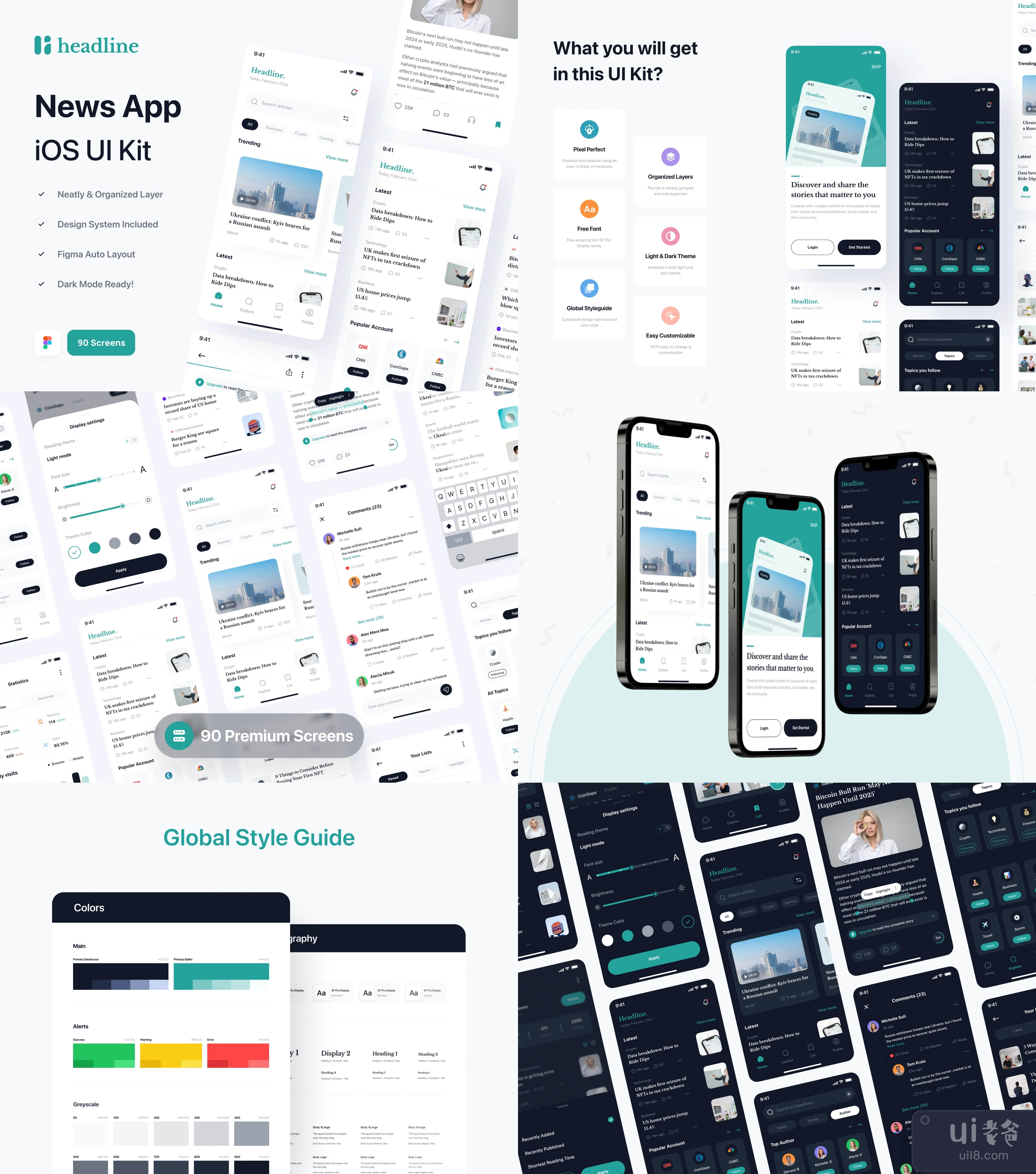 头条新闻 - 新闻应用UI Kit (Headline - News App UI Kit)插图