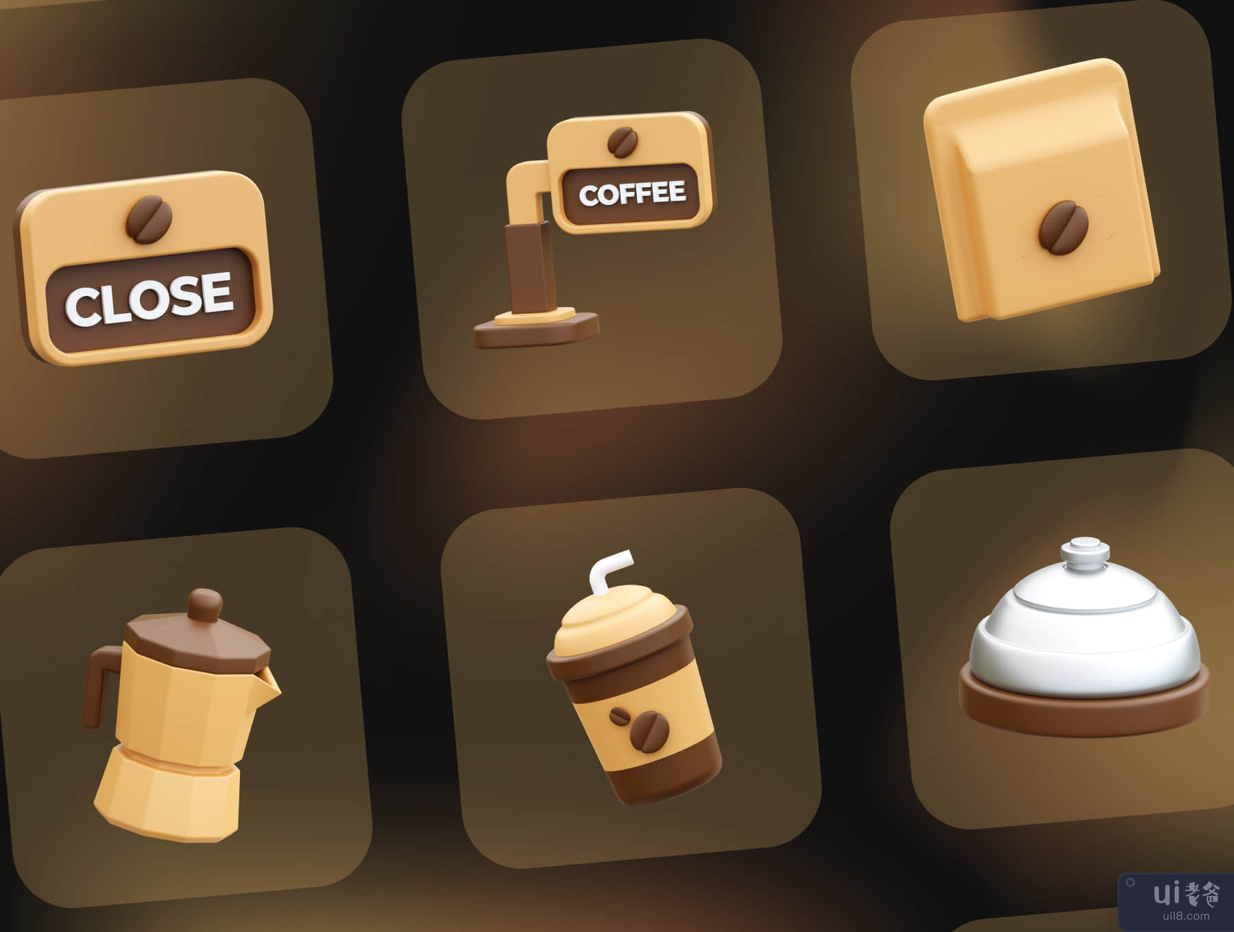 咖啡 3D 图标 (Coffee 3D Icons)插图1