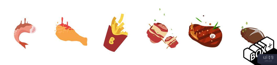 6个美味的食物图标 (6 Yummy Food Icons)插图