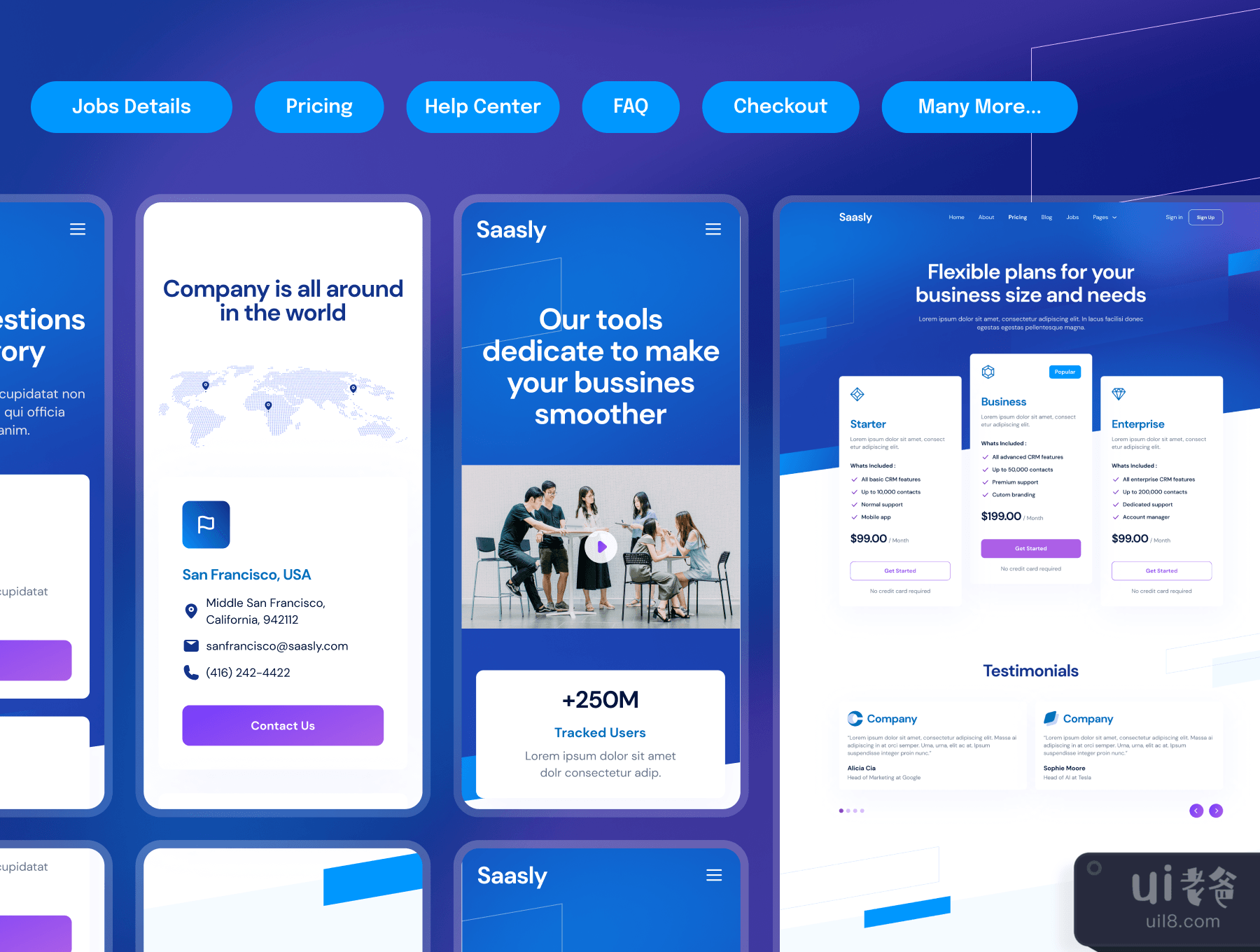 Saasly - 网站和移动UI工具包 (Saasly - Website and Mobile UI Kit)插图5