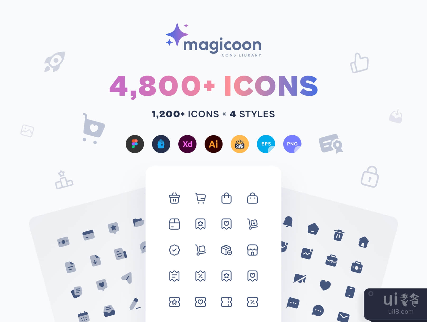 magicoon - 4,800多个UI图标库 (magicoon - 4,800+ UI icons library)插图