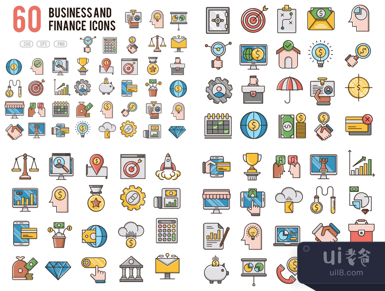 60个商业和金融图标 (60 Business & Finance icons)插图1