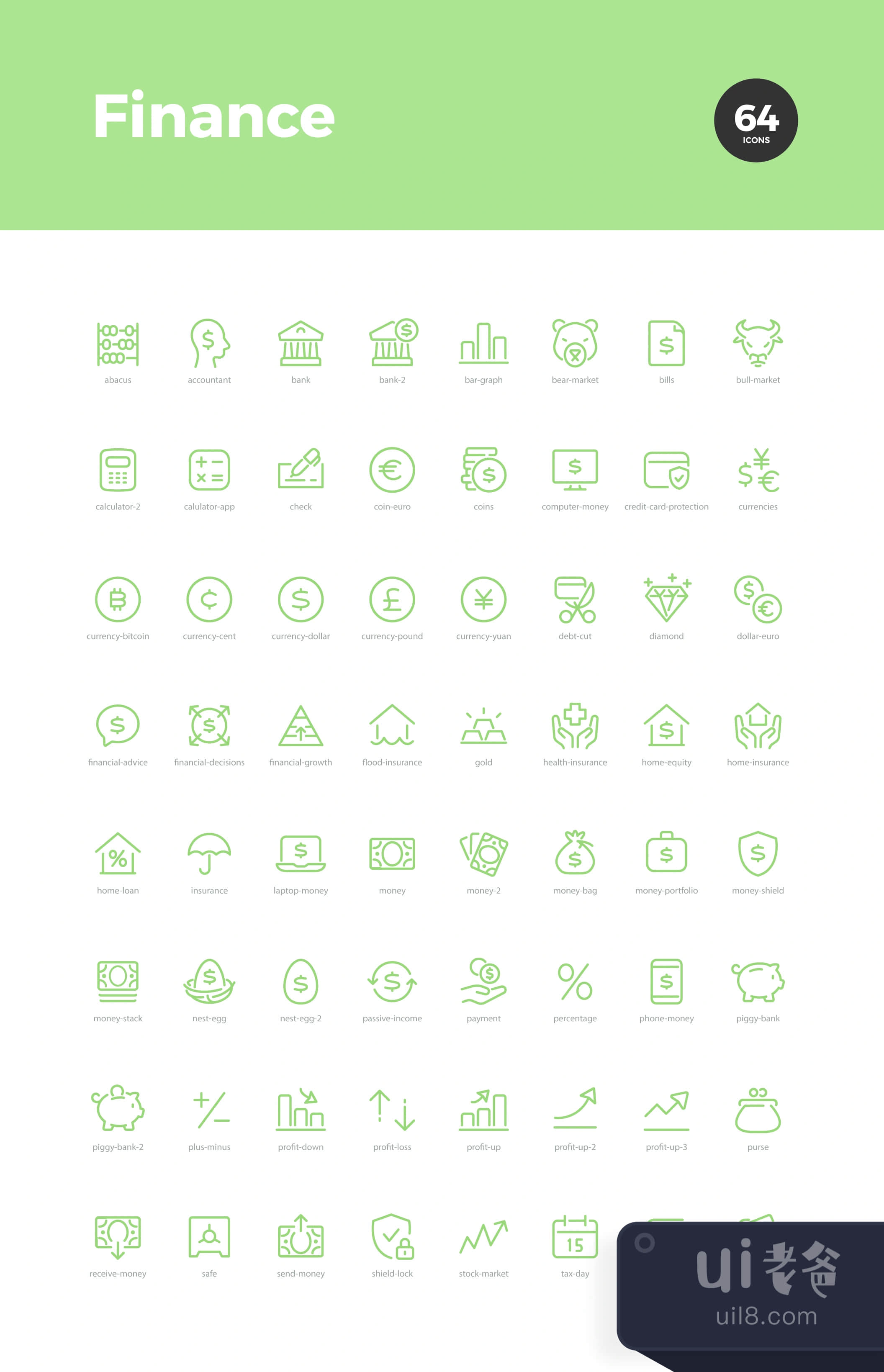 64个金融图标 (64 Finance Icons)插图1