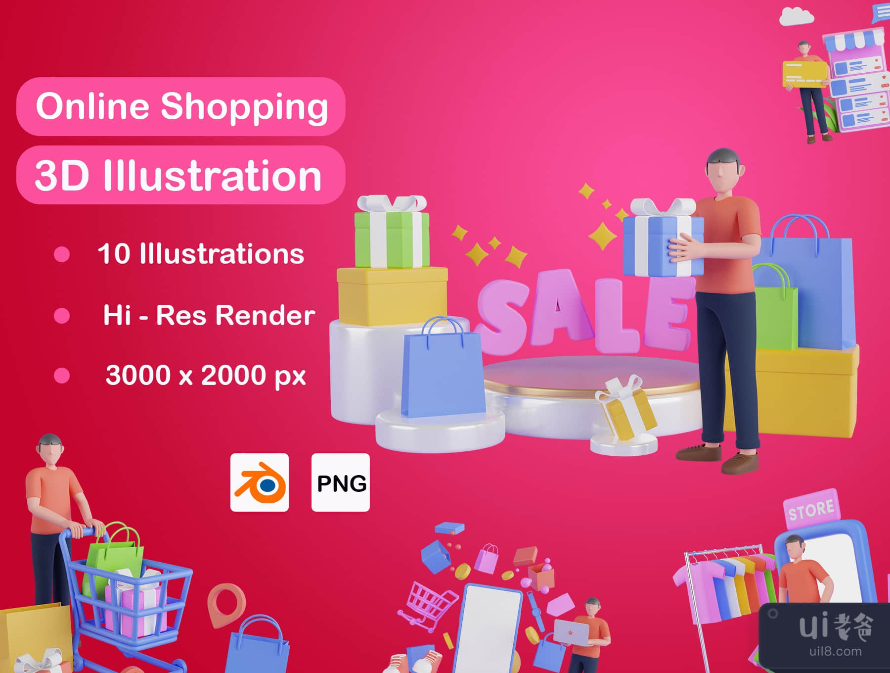3D网上购物包 (3D Online Shopping Pack)插图