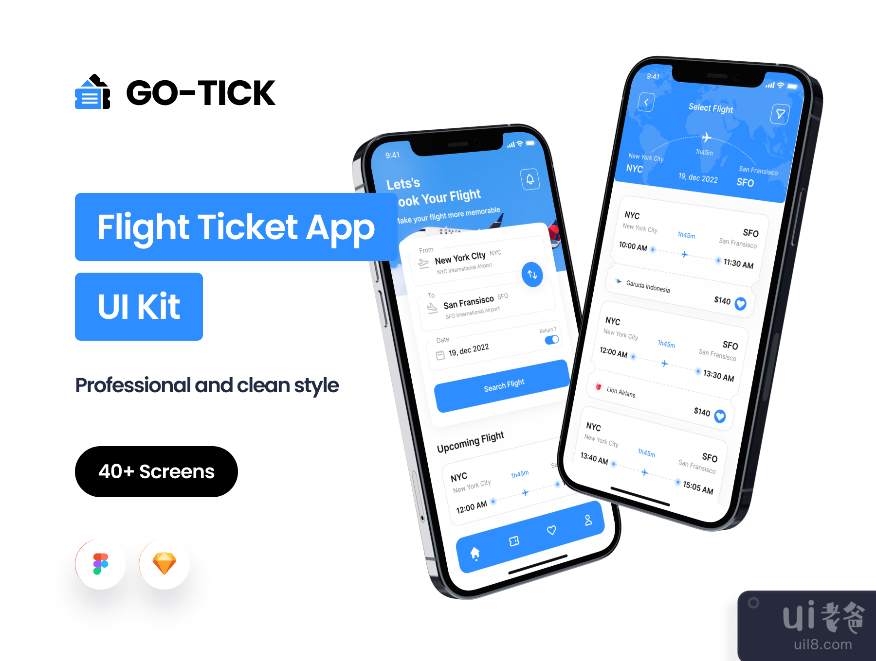 Go-Tick 机票应用程序 (Go-Tick Flight Ticket App)插图