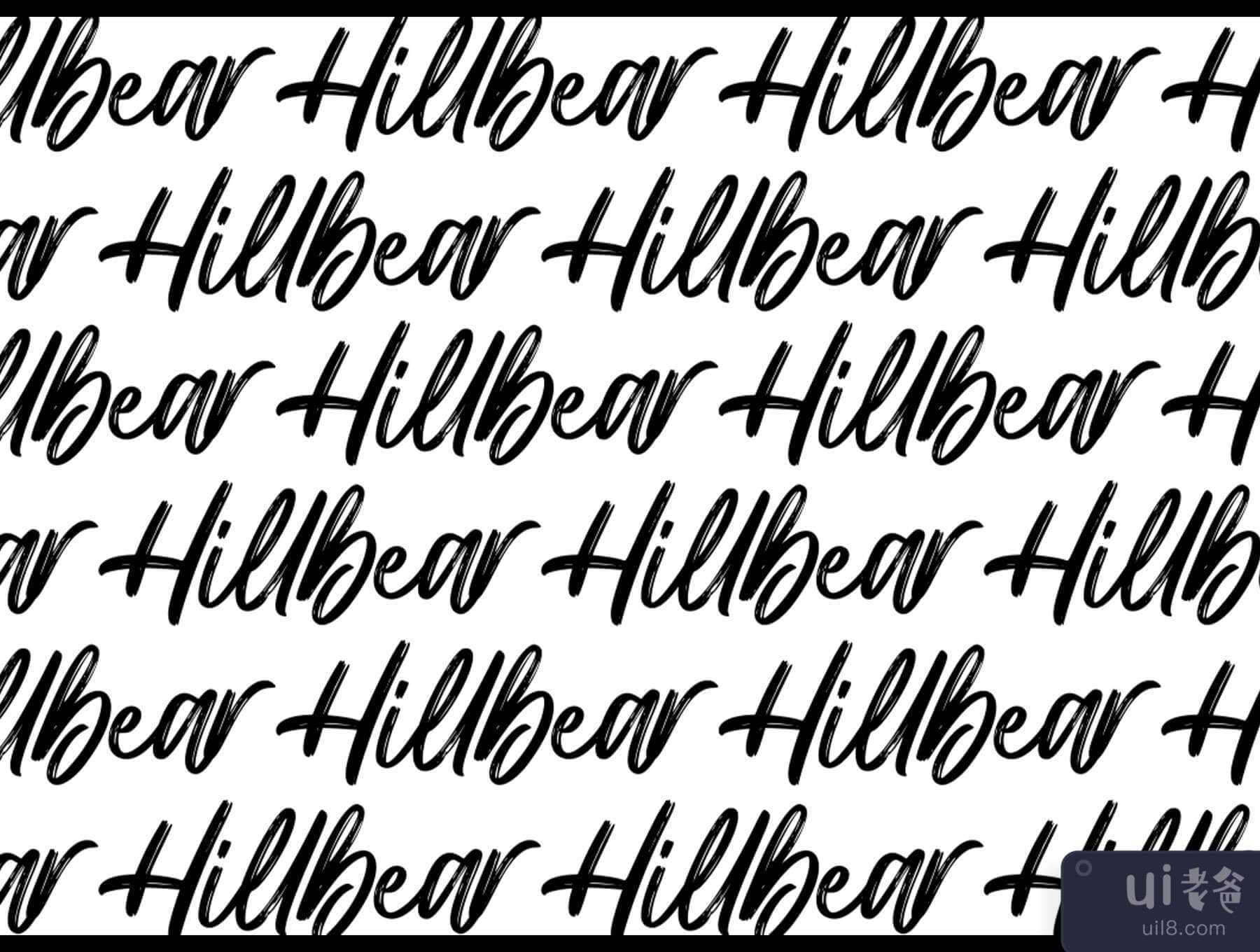 Hillbear - 手写字体 (Hillbear - Handbrush Script Font)插图5