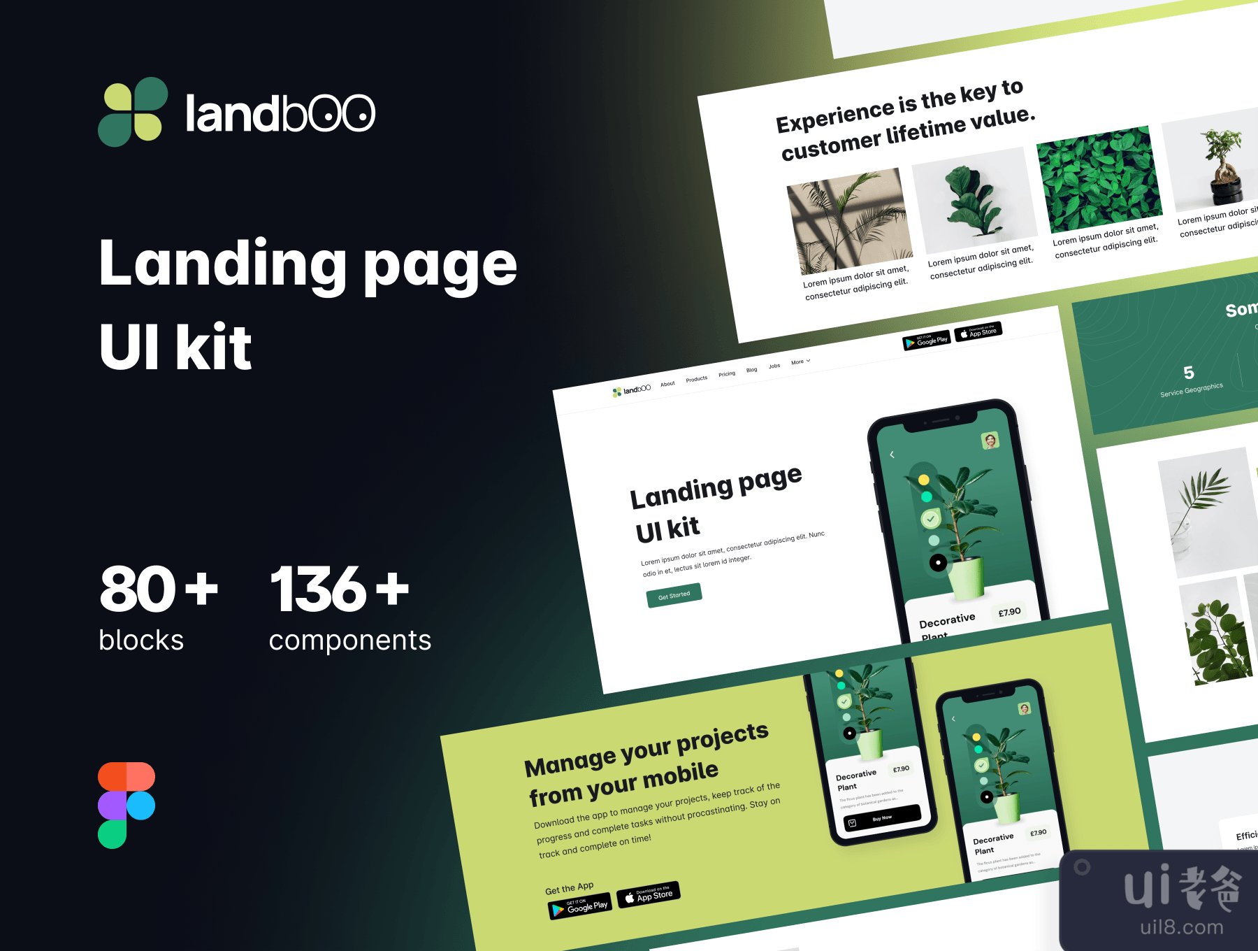 landbOO登陆页UI包 (landbOO Landing page UI kit)插图