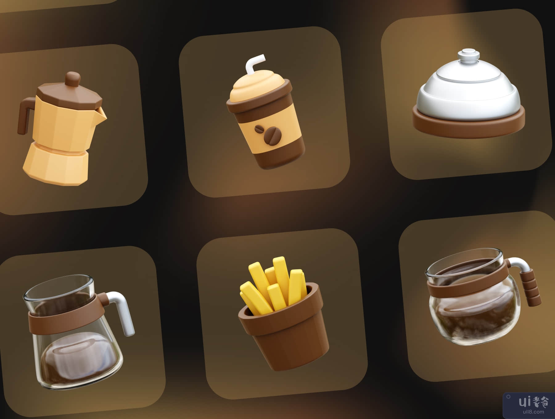 咖啡 3D 图标 (Coffee 3D Icons)插图