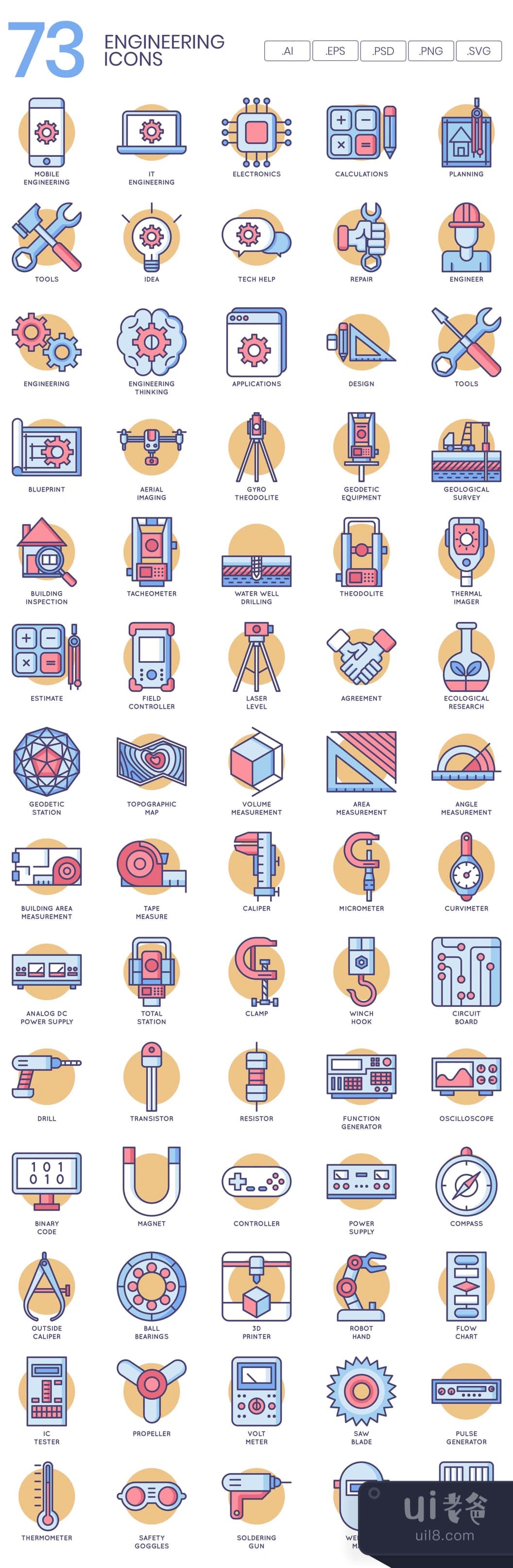 70个工程图标 (70 Engineering Icons)插图1