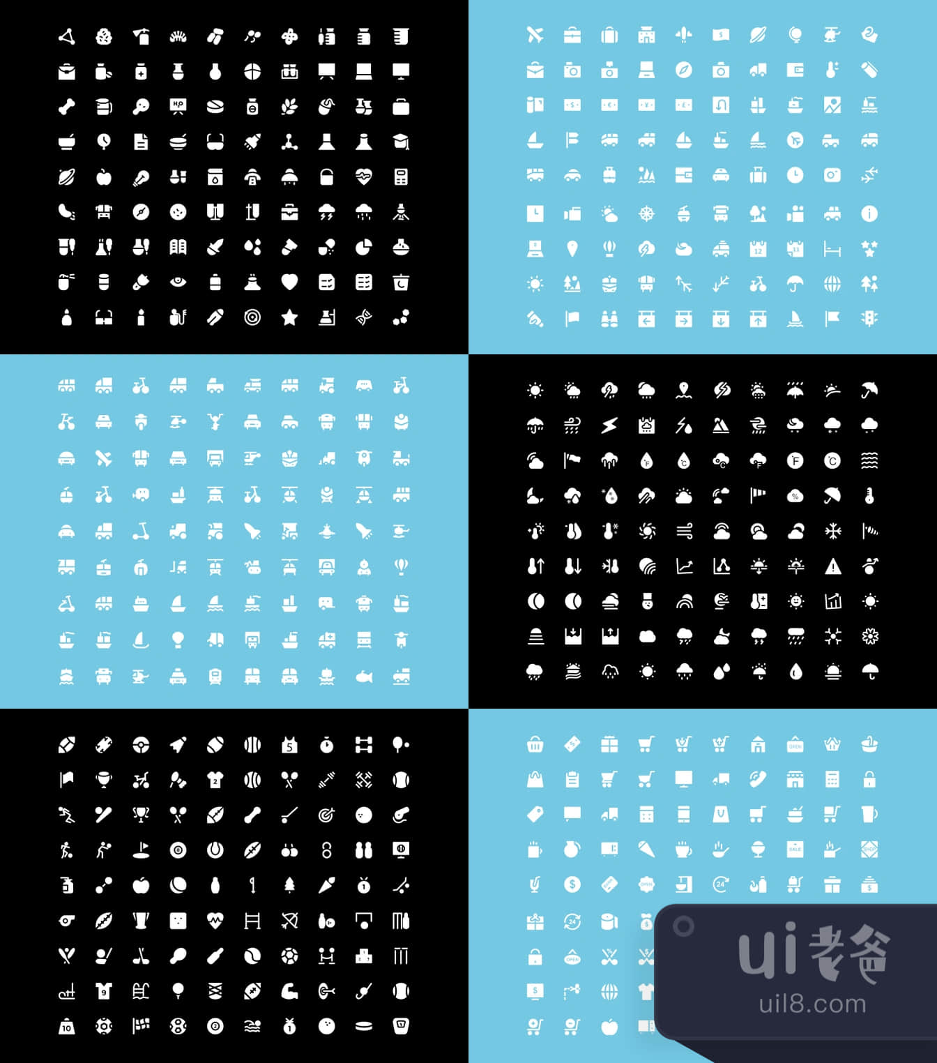 7930字形图标 (7930 Glyph Icons)插图1