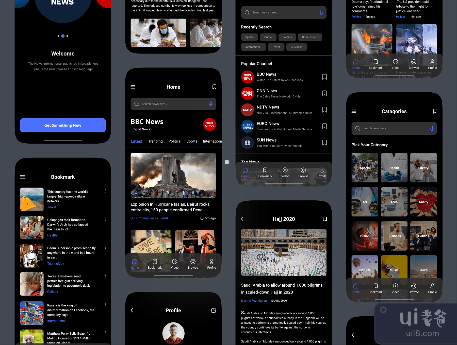 新闻应用UI套件 - Figma (News App UI kit - Figma)插图8