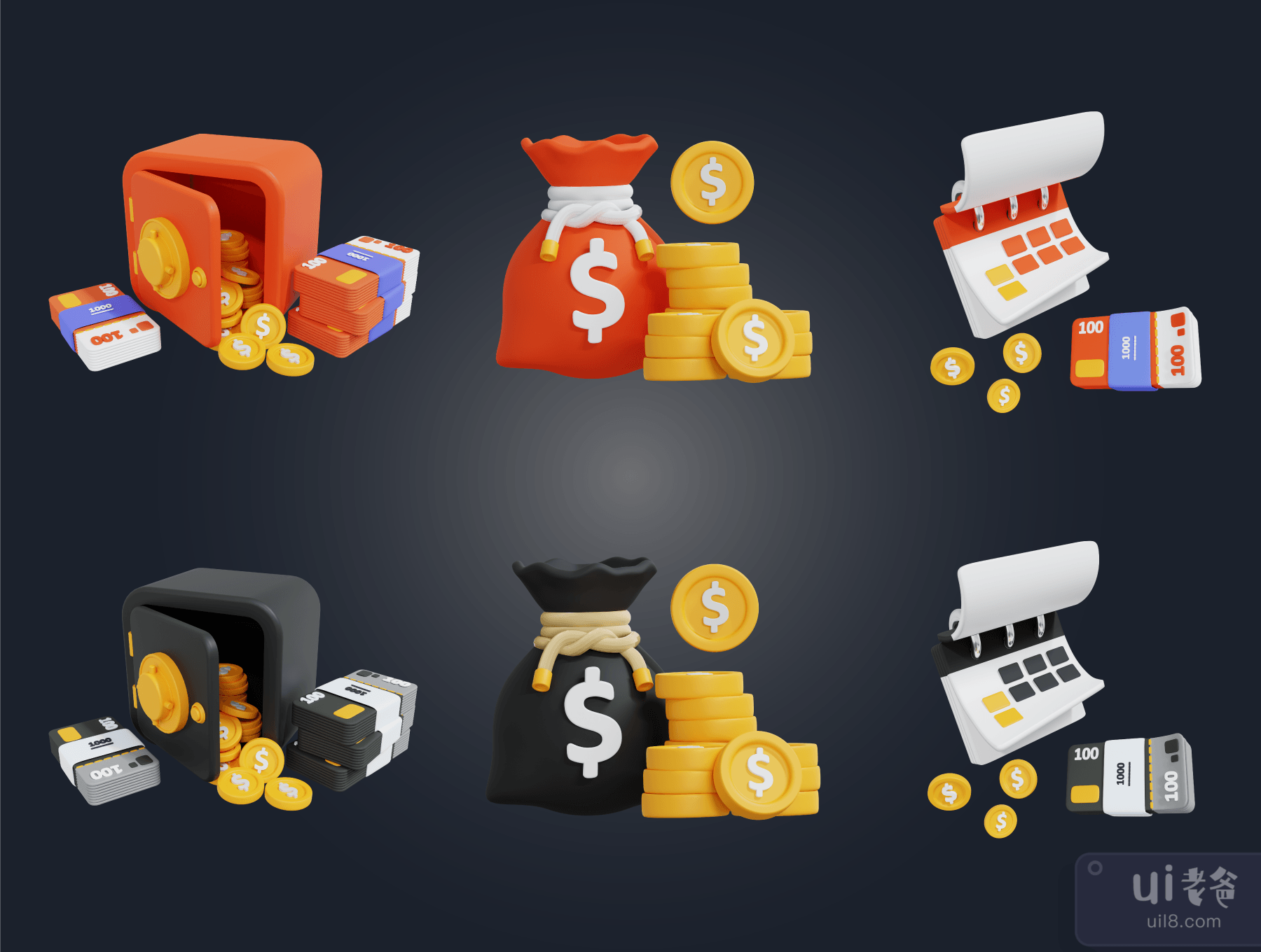 金融 3D 图标 (Finance 3D Icon)插图4