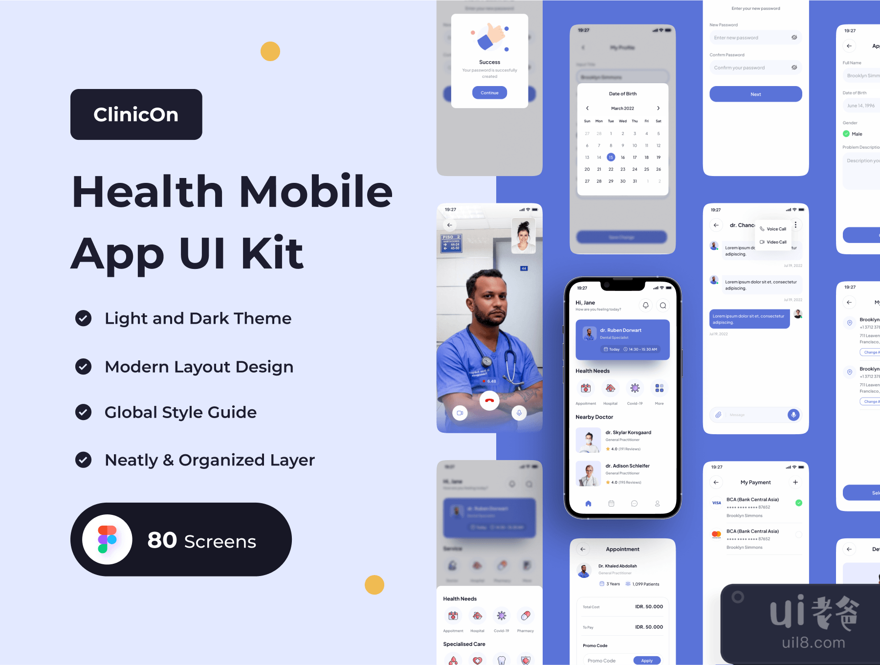 ClinicOn - 健康移动应用UI套件 (ClinicOn - Health Mobile App UI Kit)插图5