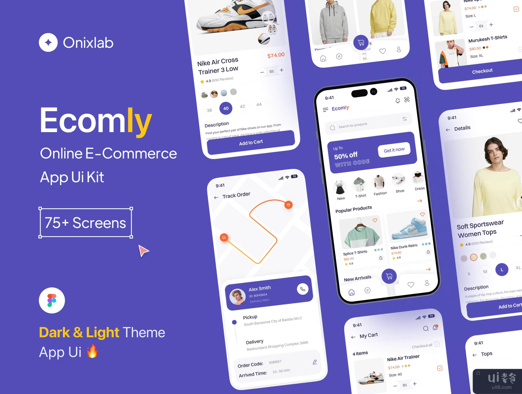 Ecomly 电子商务移动应用程序 UI 工具包 (Ecomly E-commerce Mobile App UI Kit)插图7