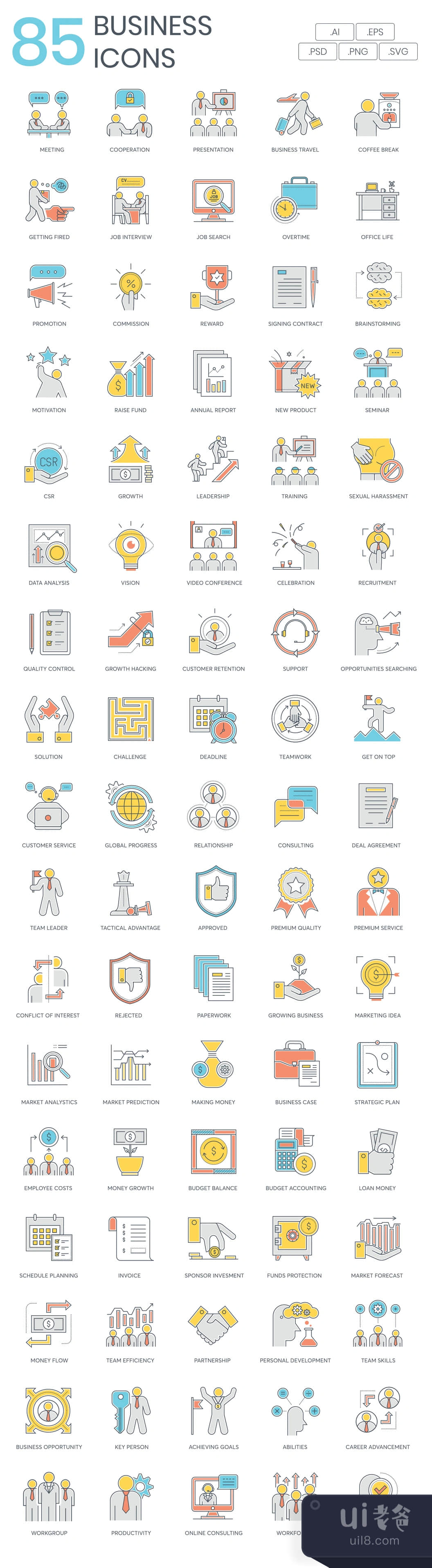 85个商业图标 (85 Business Icons)插图1