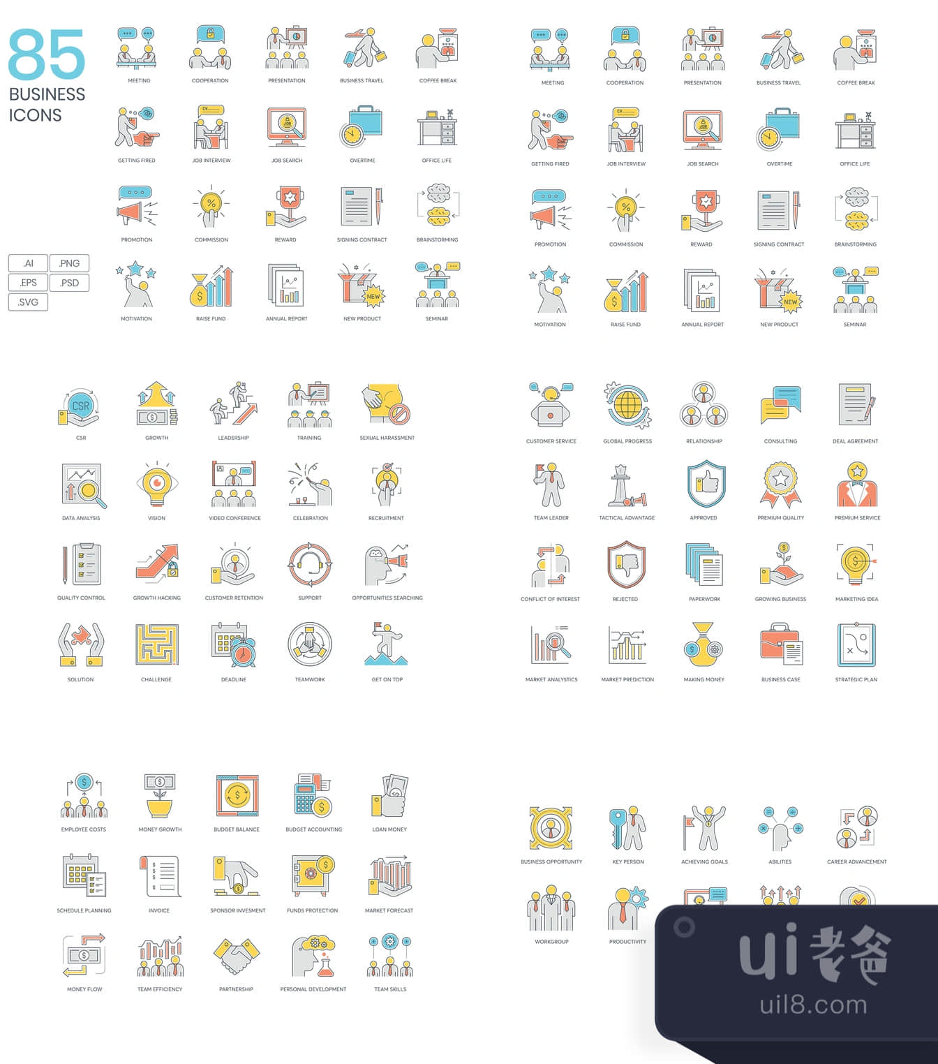 85个商业图标 (85 Business Icons)插图