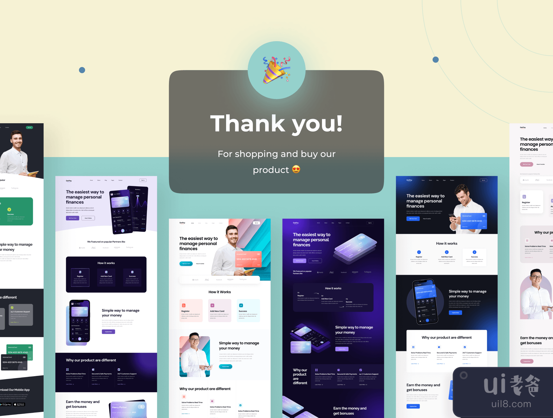 GetPay - 6个独特的金融登陆页面 (GetPay - 6 Unique Finance Landing Pages)插图6