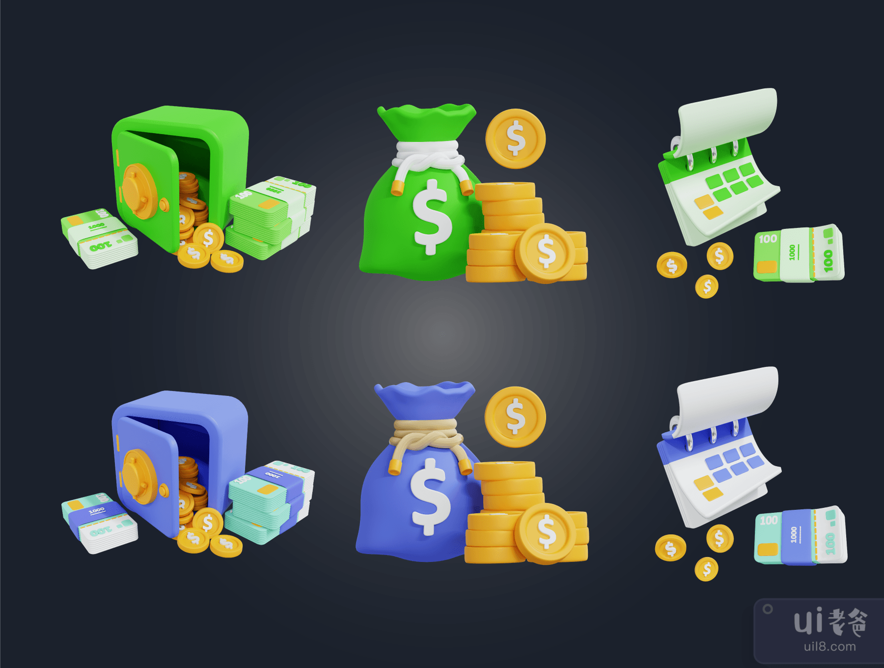 金融 3D 图标 (Finance 3D Icon)插图5
