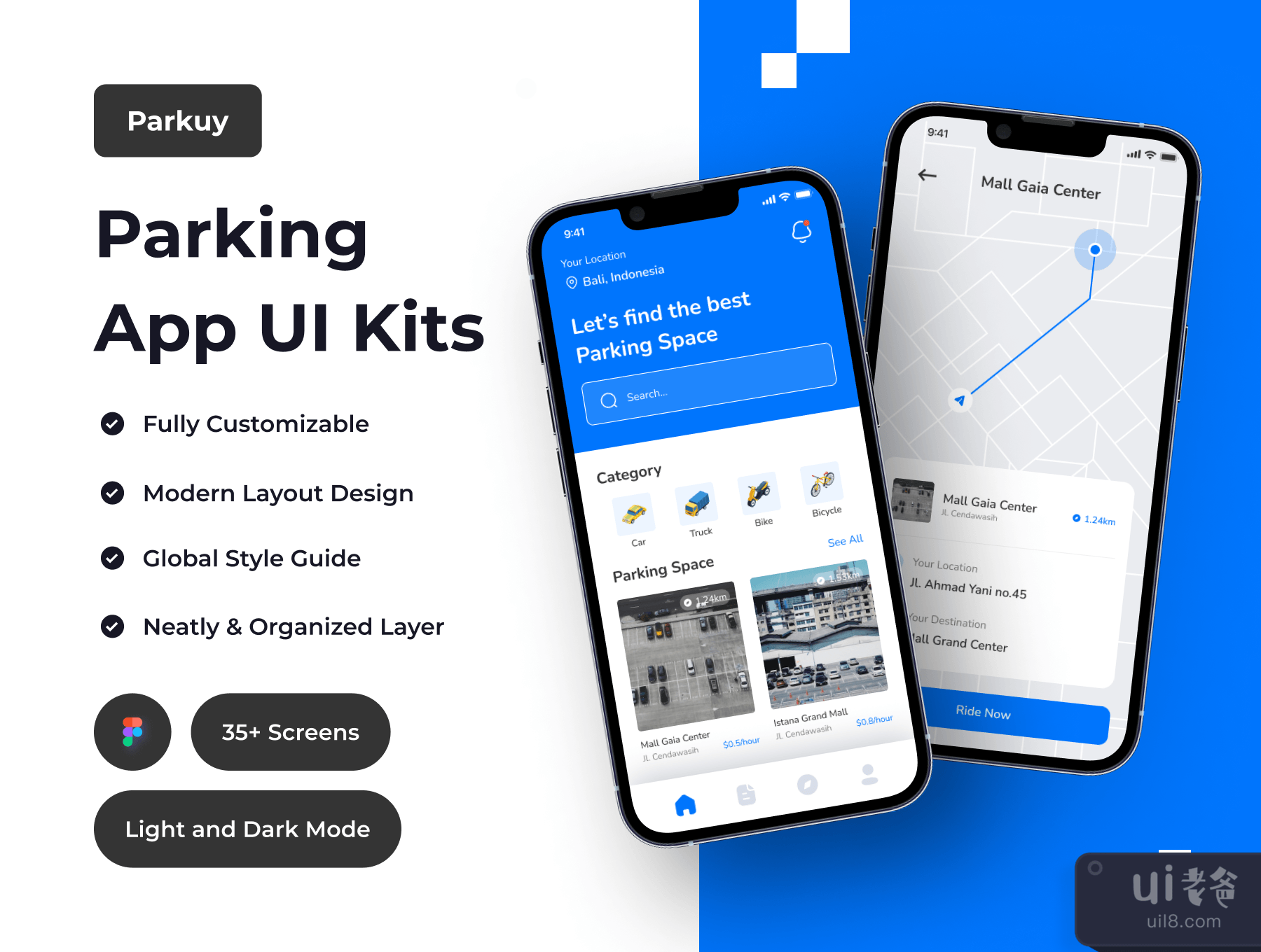 Parkuy - 停车应用UI套件 (Parkuy - Parking App UI Kit)插图