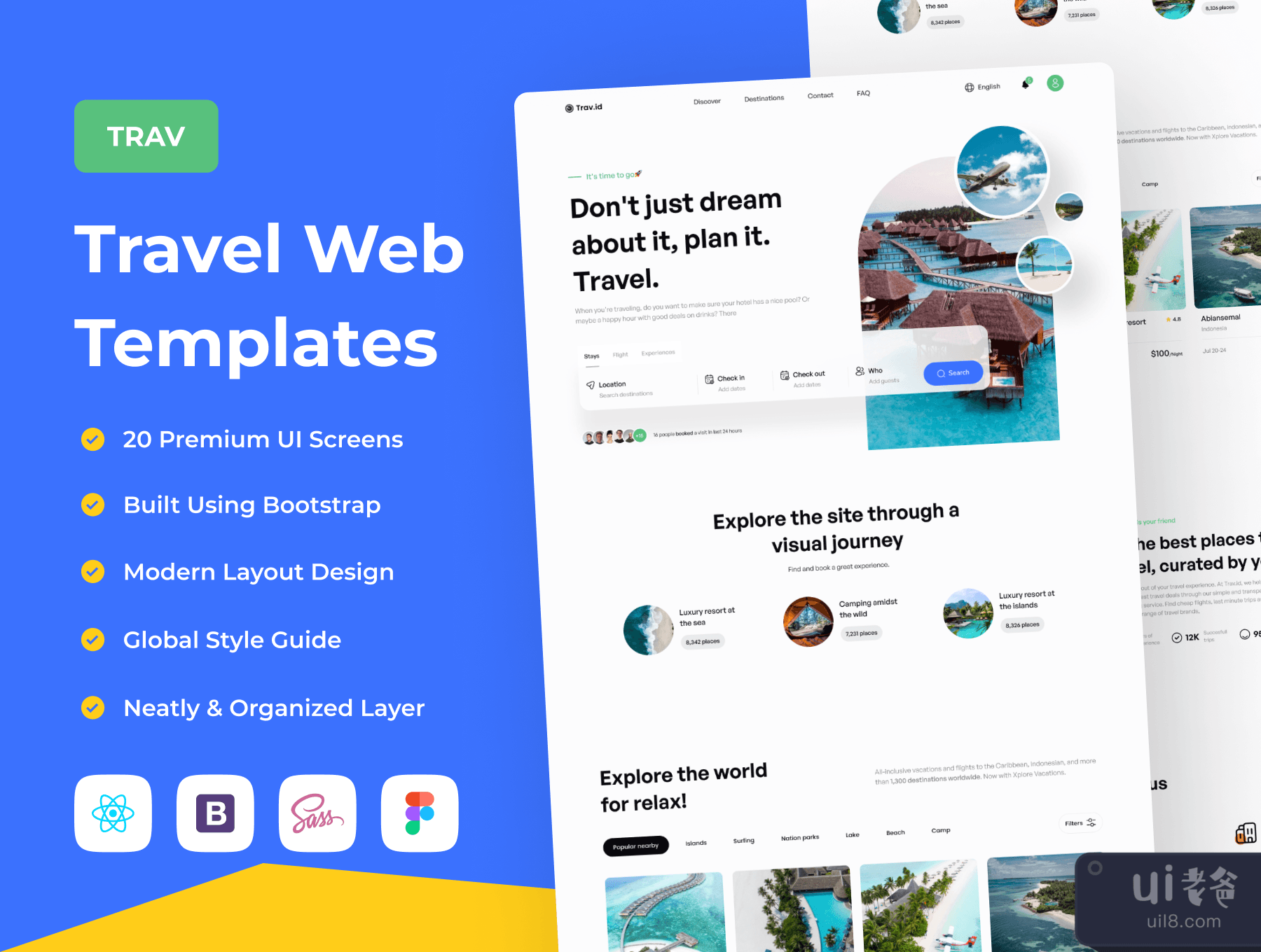 Trav - 旅游网页模板 (Trav - Travel Web Templates)插图