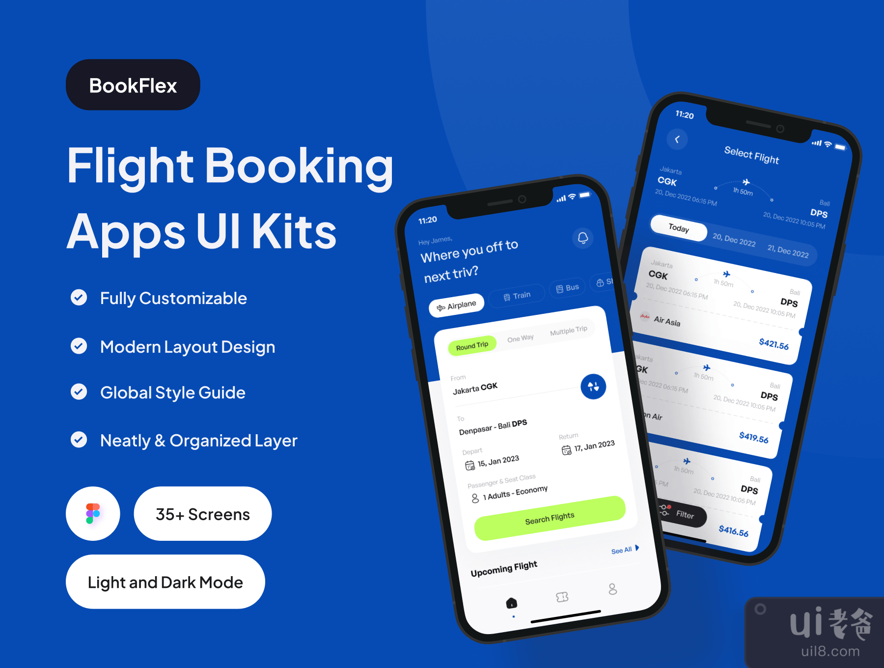 BookFlex - 航班预订应用程序UI套件 (BookFlex - Flight Booking Apps UI Kit)插图