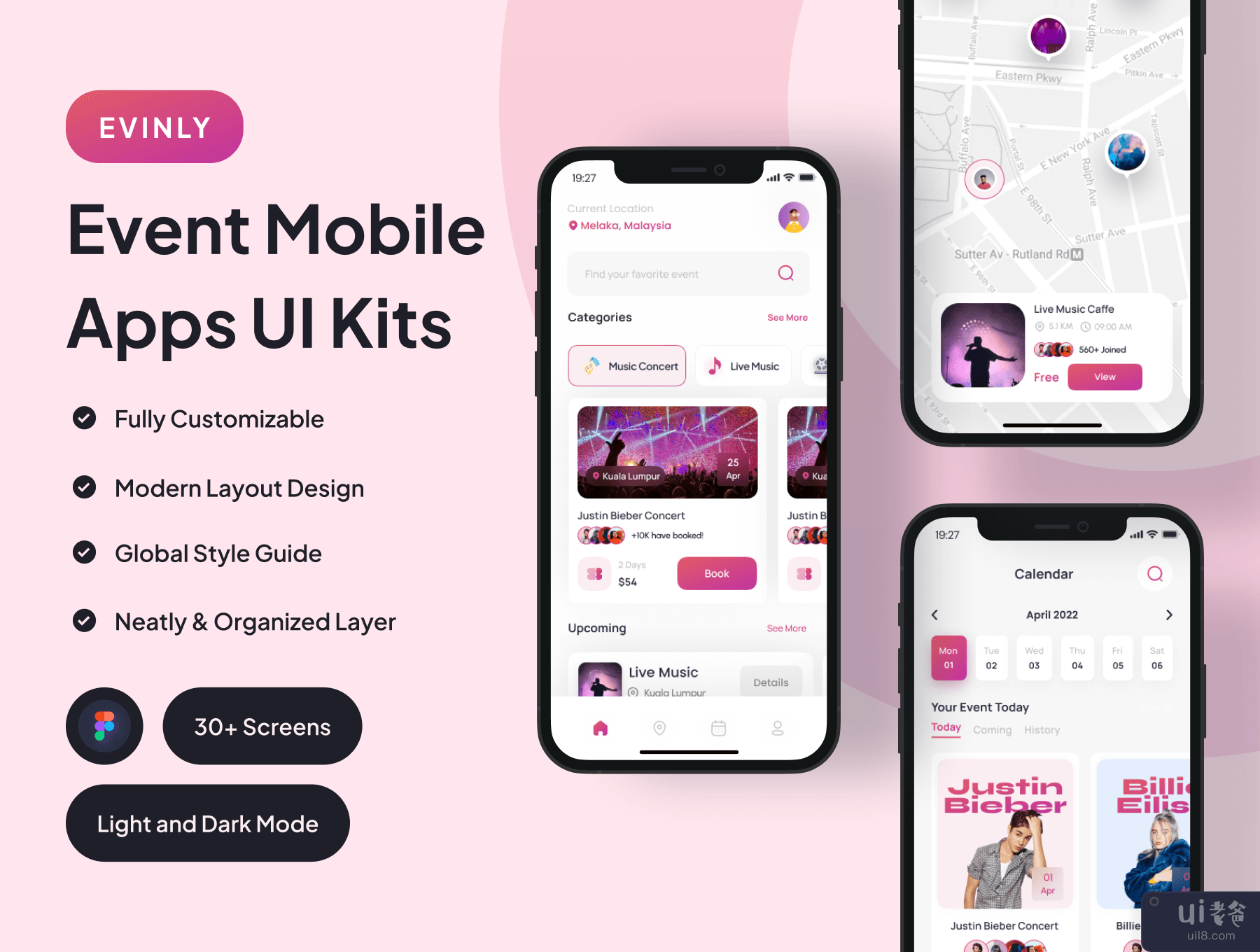 Evinly - 活动移动应用程序 UI 工具包 (Evinly - Event Mobile Apps UI Kits)插图7