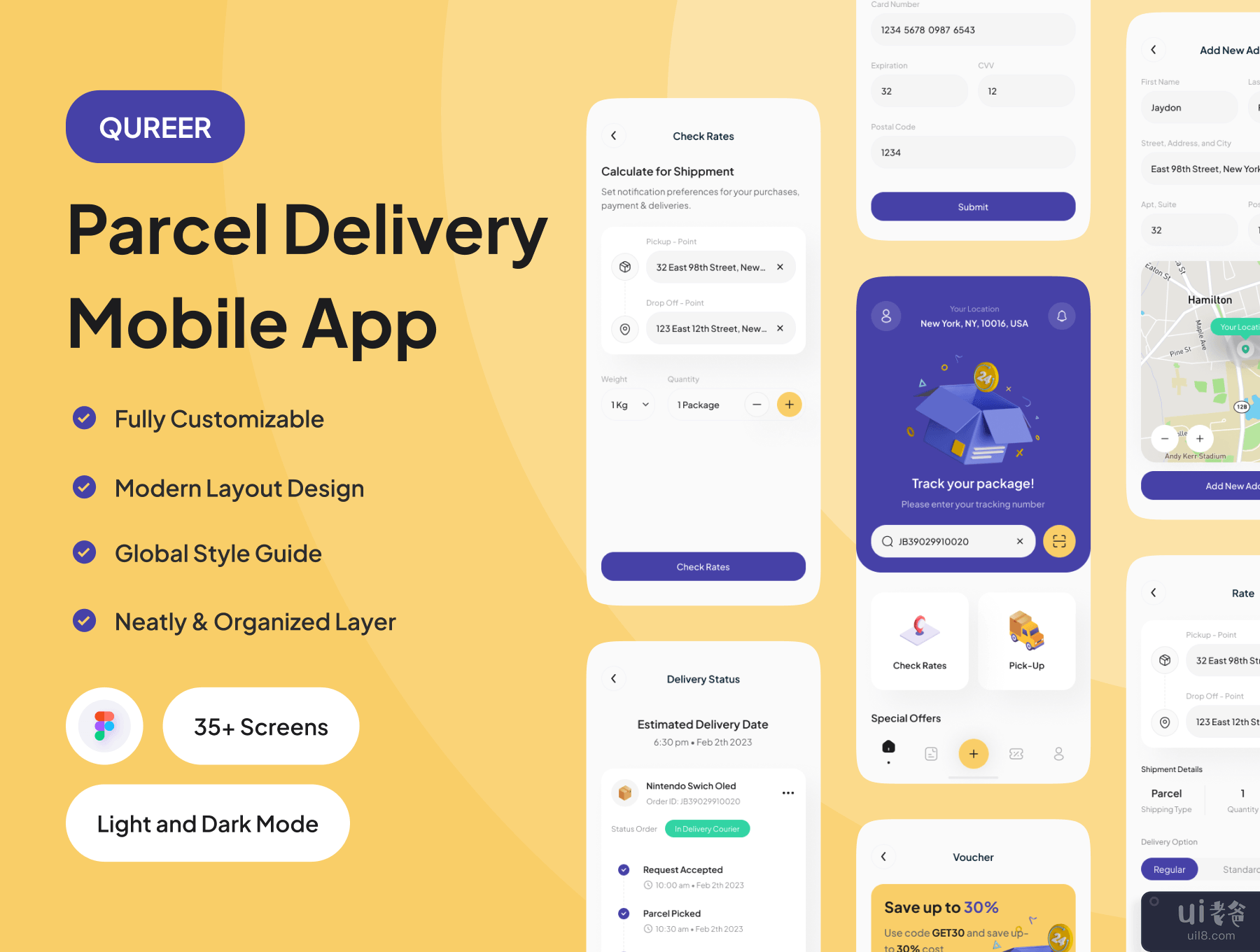 Qureer - 包裹投递移动应用程序 (Qureer - Parcel Delivery Mobile App)插图7