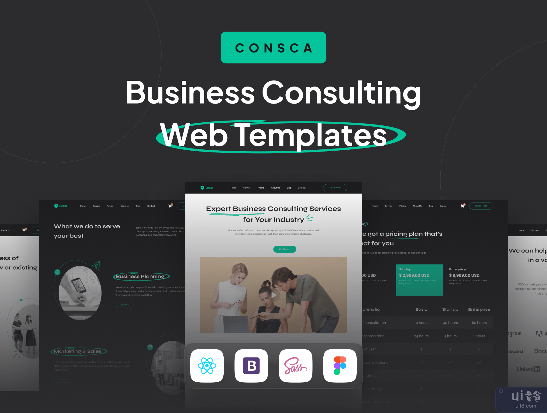 CONSCA - 商务咨询网页模板 (CONSCA - Business Consulting Web Templates)插图7