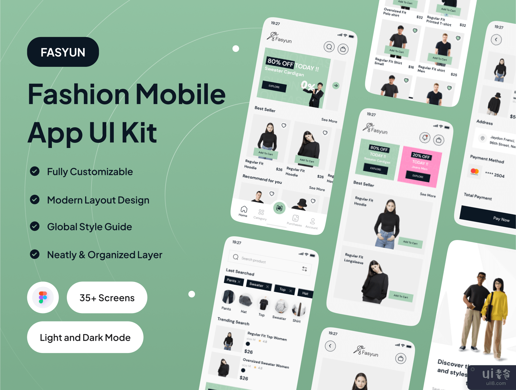 FASYUN - 时尚移动应用程序 UI 工具包 (FASYUN - Fashion Mobile App UI Kit)插图7