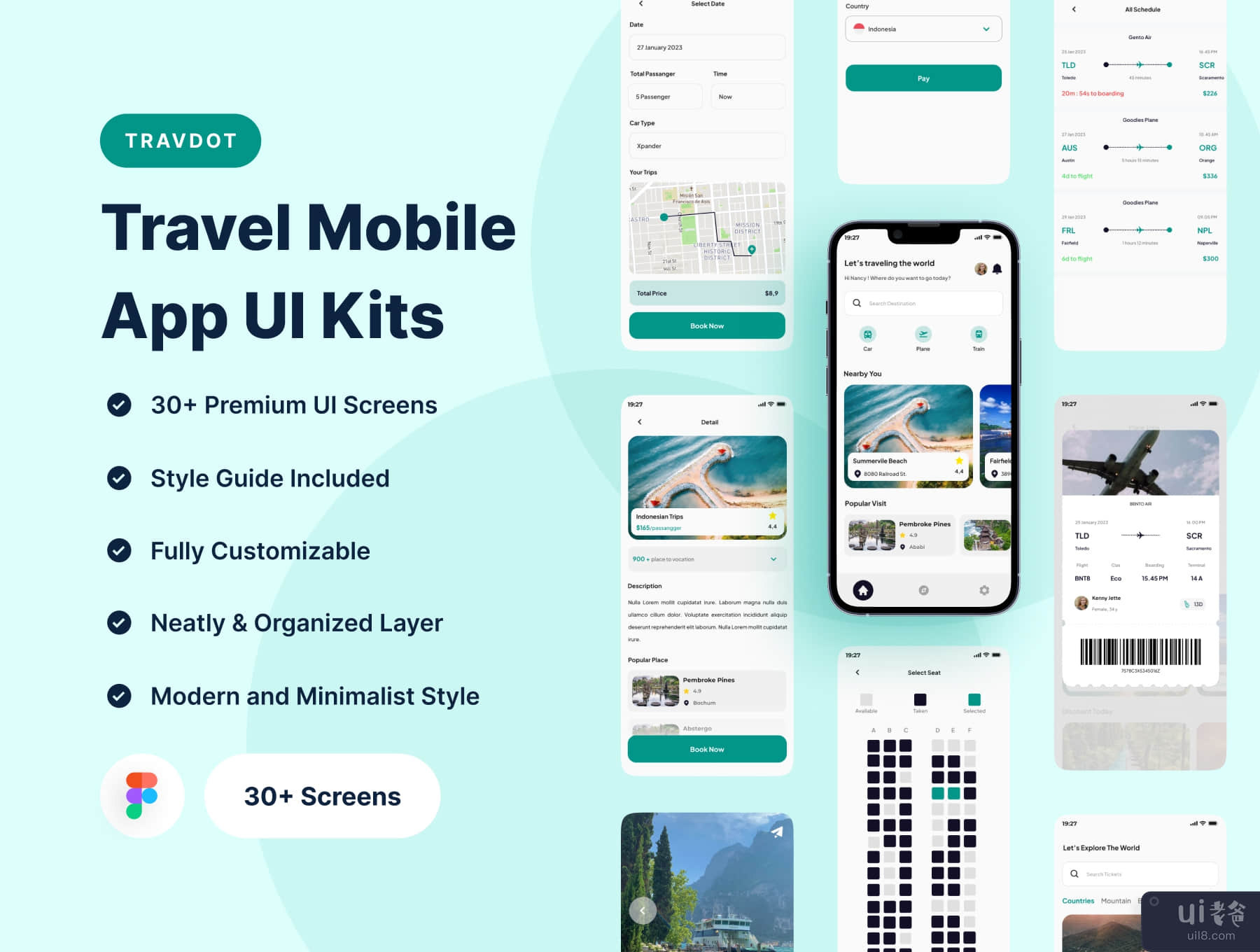 TravDot - 旅行移动应用程序 UI 工具包 (TravDot - Travel Mobile App UI Kits)插图7