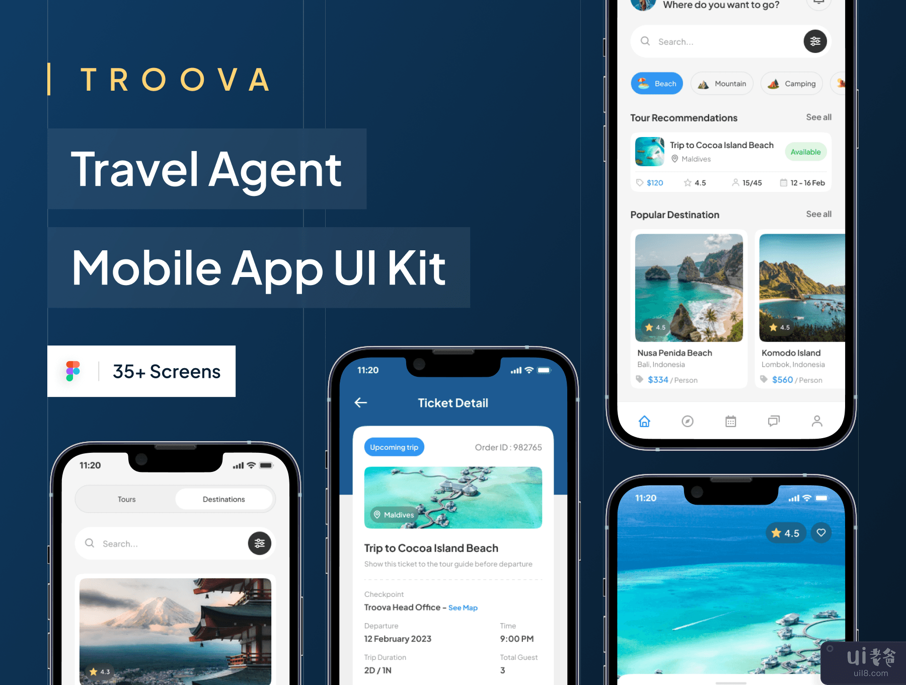TROOVA - 旅行社移动应用程序 UI 工具包 (TROOVA - Travel Agent Mobile App UI Kit)插图7
