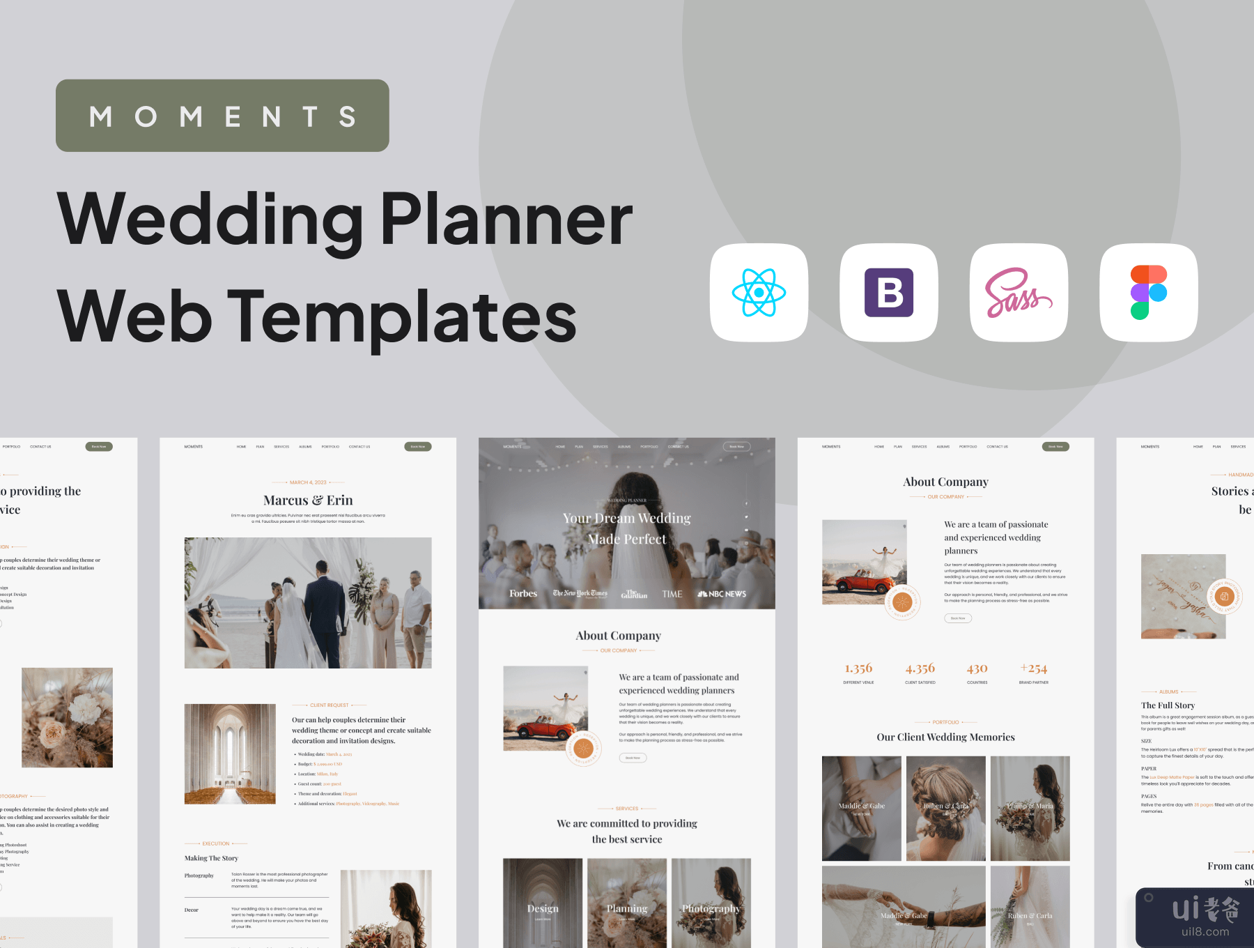 时刻 - 婚礼策划网页模板 (Moments - Wedding Planner Web Templates)插图7