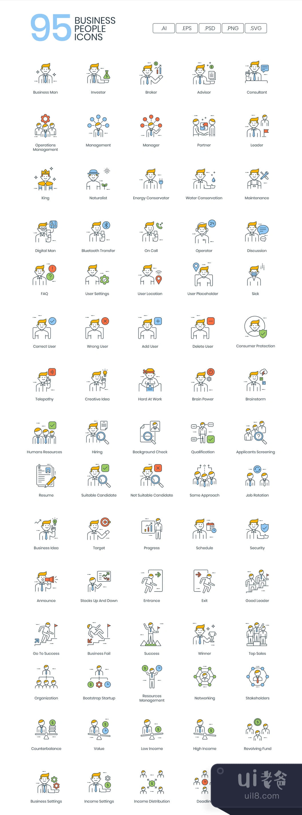 95个商业人物图标 (95 Business People Icons)插图1