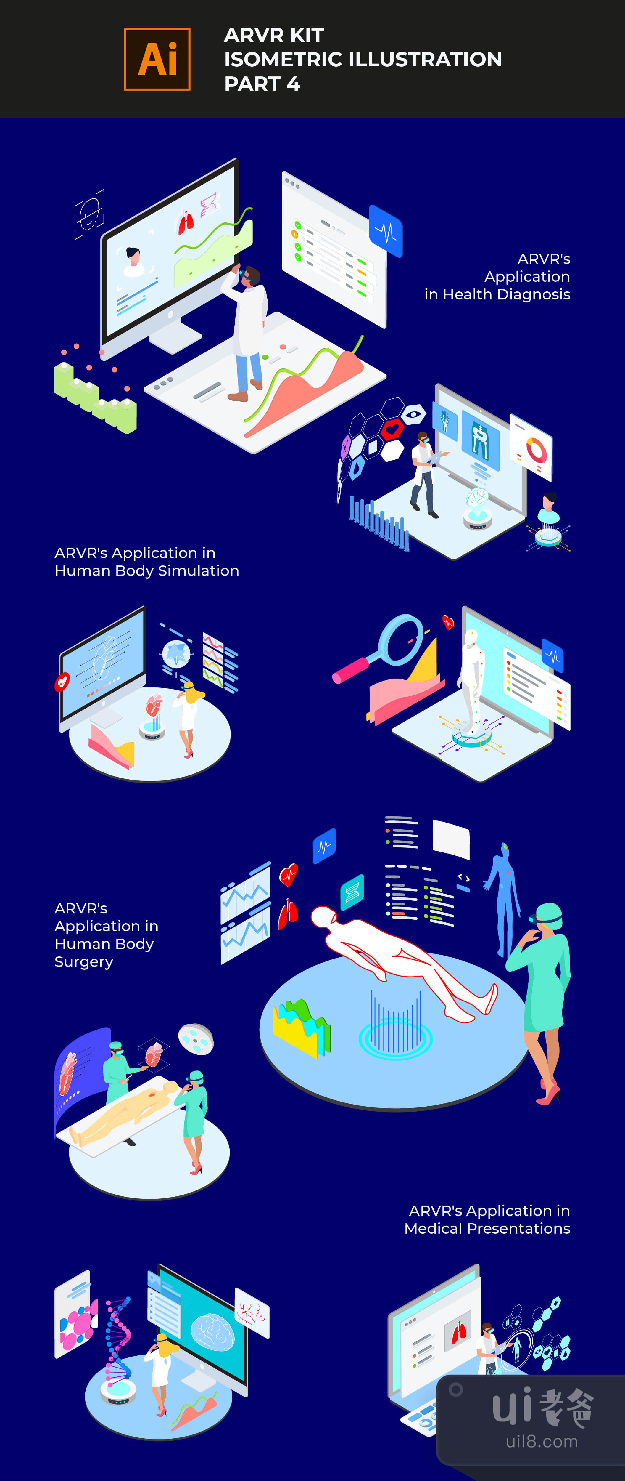 ARVR工具箱等距插图第4部分 (ARVR Kit Isometric Illustration P插图