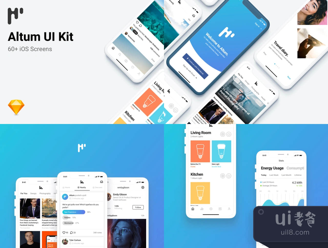 Altum iOS UI Kit (Altum iOS UI Kit)插图1