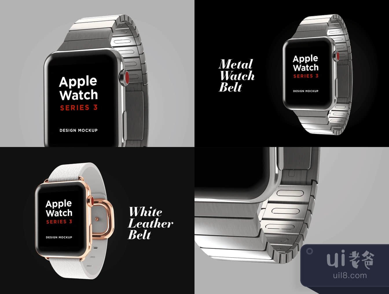 苹果手表3设计模型 (Apple Watch 3 Design Mockup)插图