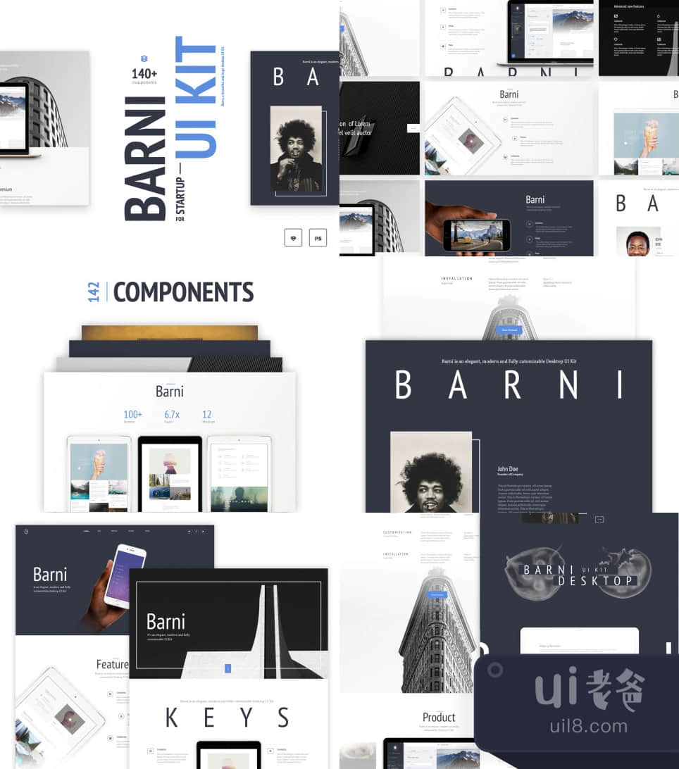 创业公司的Barni UI Kit (Barni UI Kit for Startup)插图1