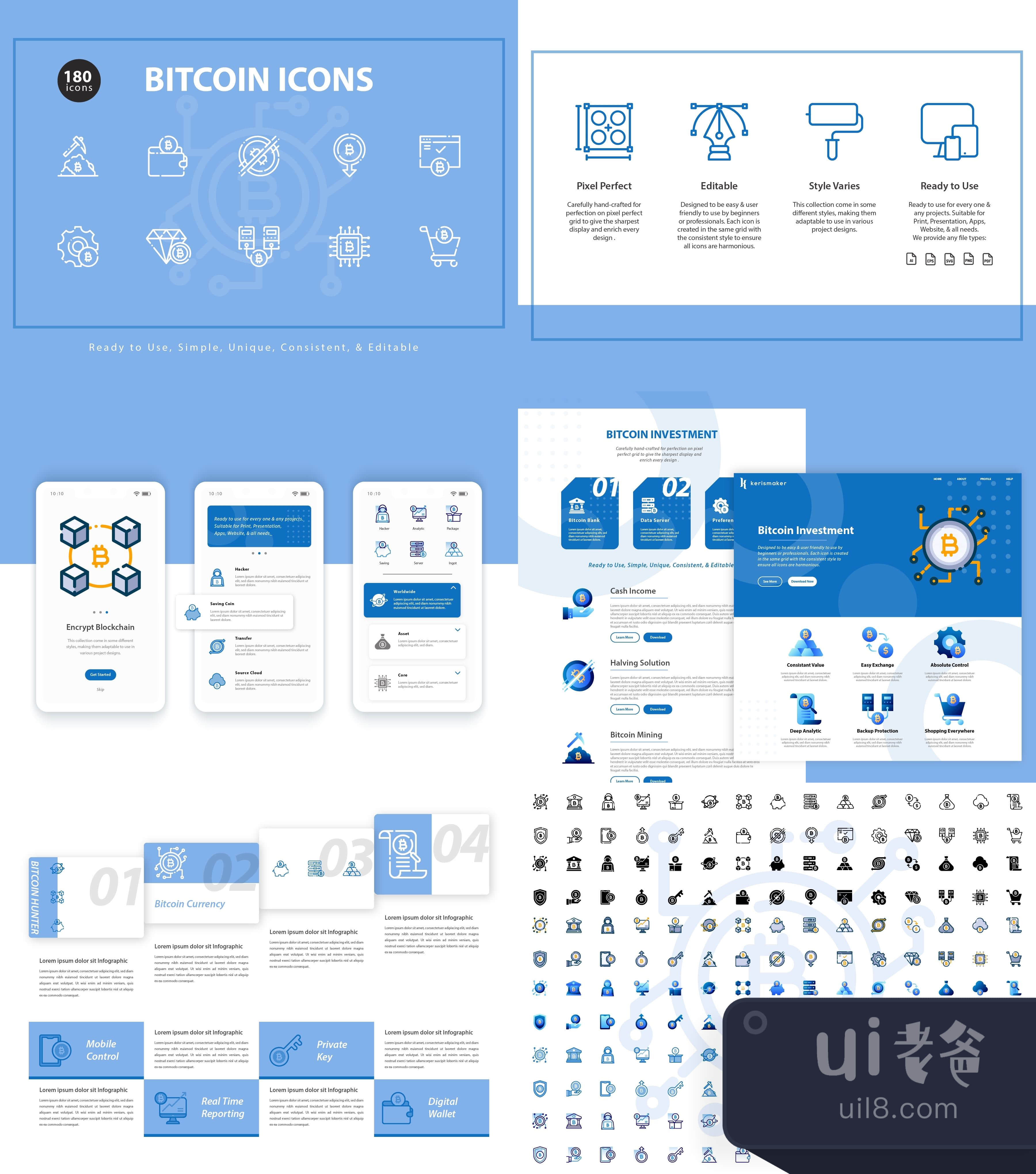 比特币图标 (Bitcoin Icons)插图1