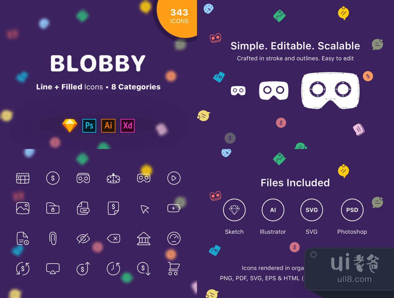 Blobby Icons Set (Blobby Icons Set)插图