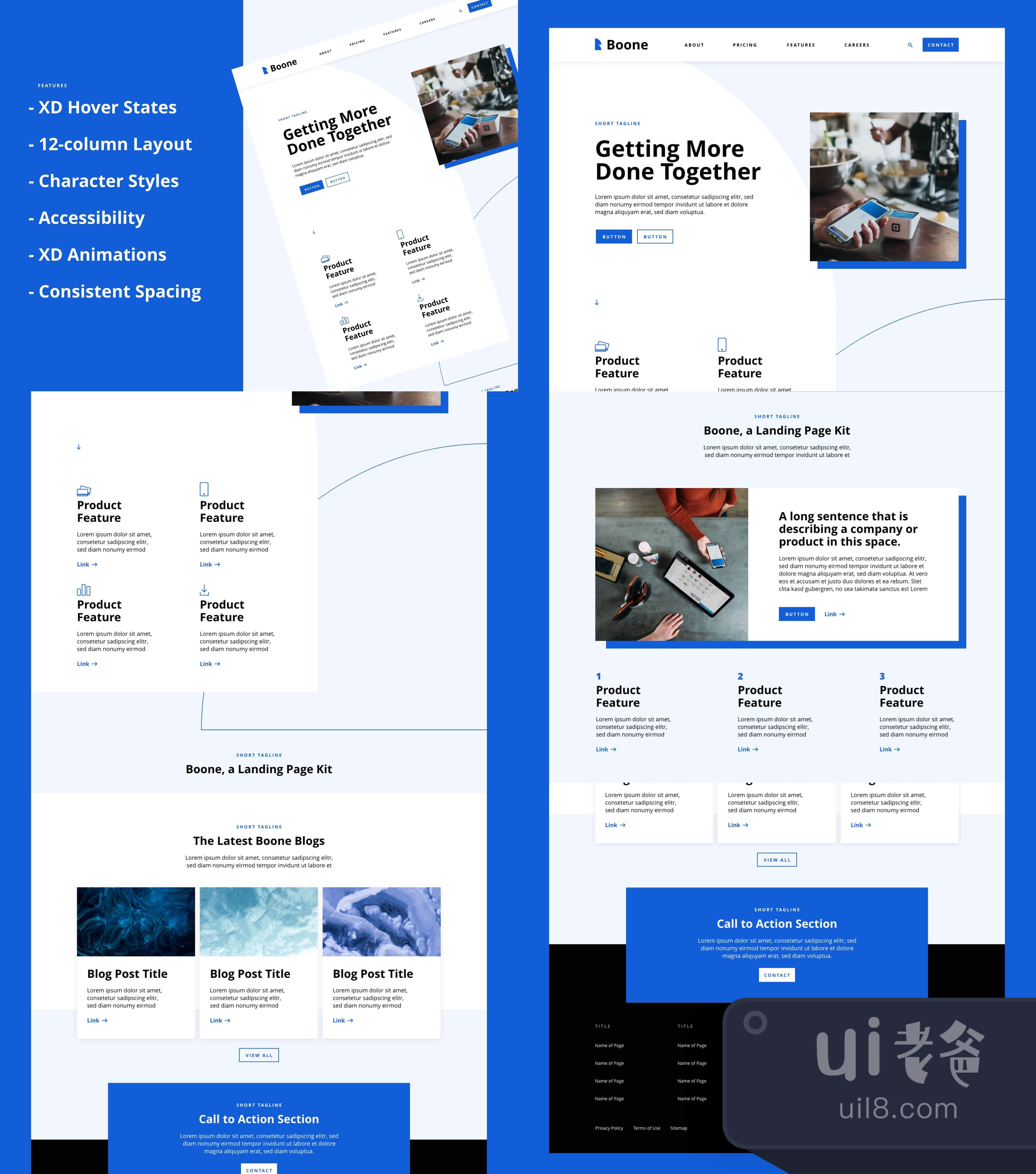 Boone - XD登陆页面模板 (Boone – XD Landing Page Template插图