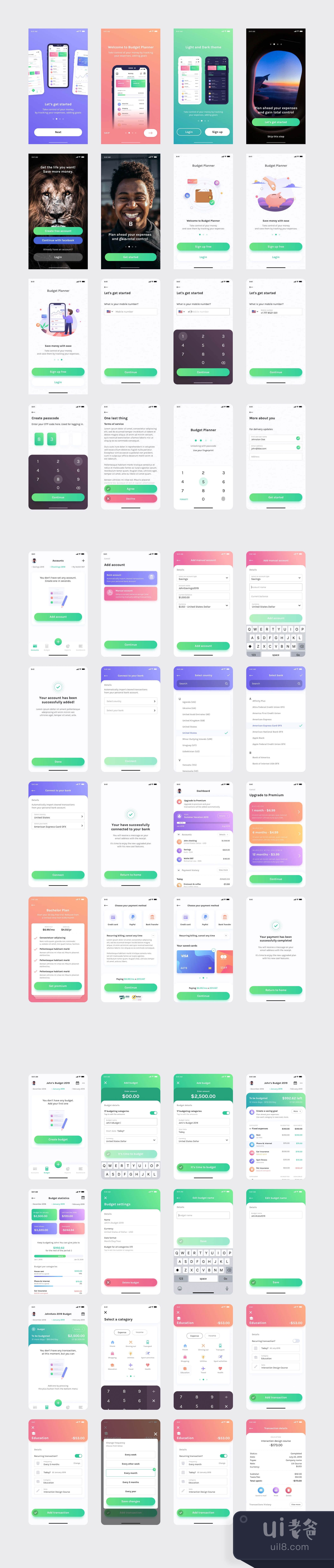 预算规划师移动UI套件2.0 (Budget Planner Mobile UI Kit 2.0)插图