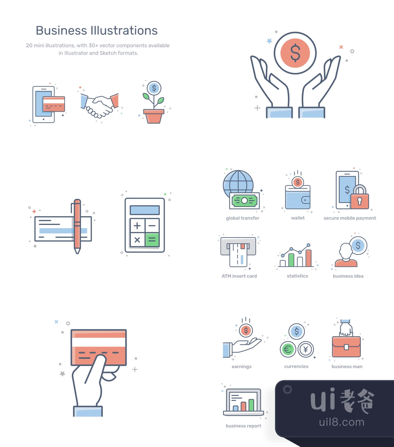 商业和金融插图 (Business & Finance Illustrations)插图